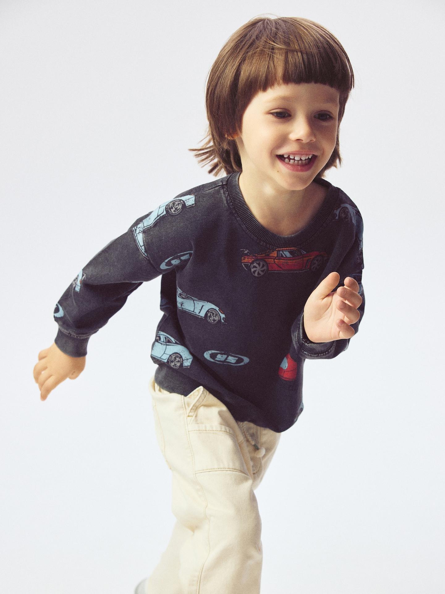 Grey Long Sleeve T-Shirt With Print, Grey, large image number 3
