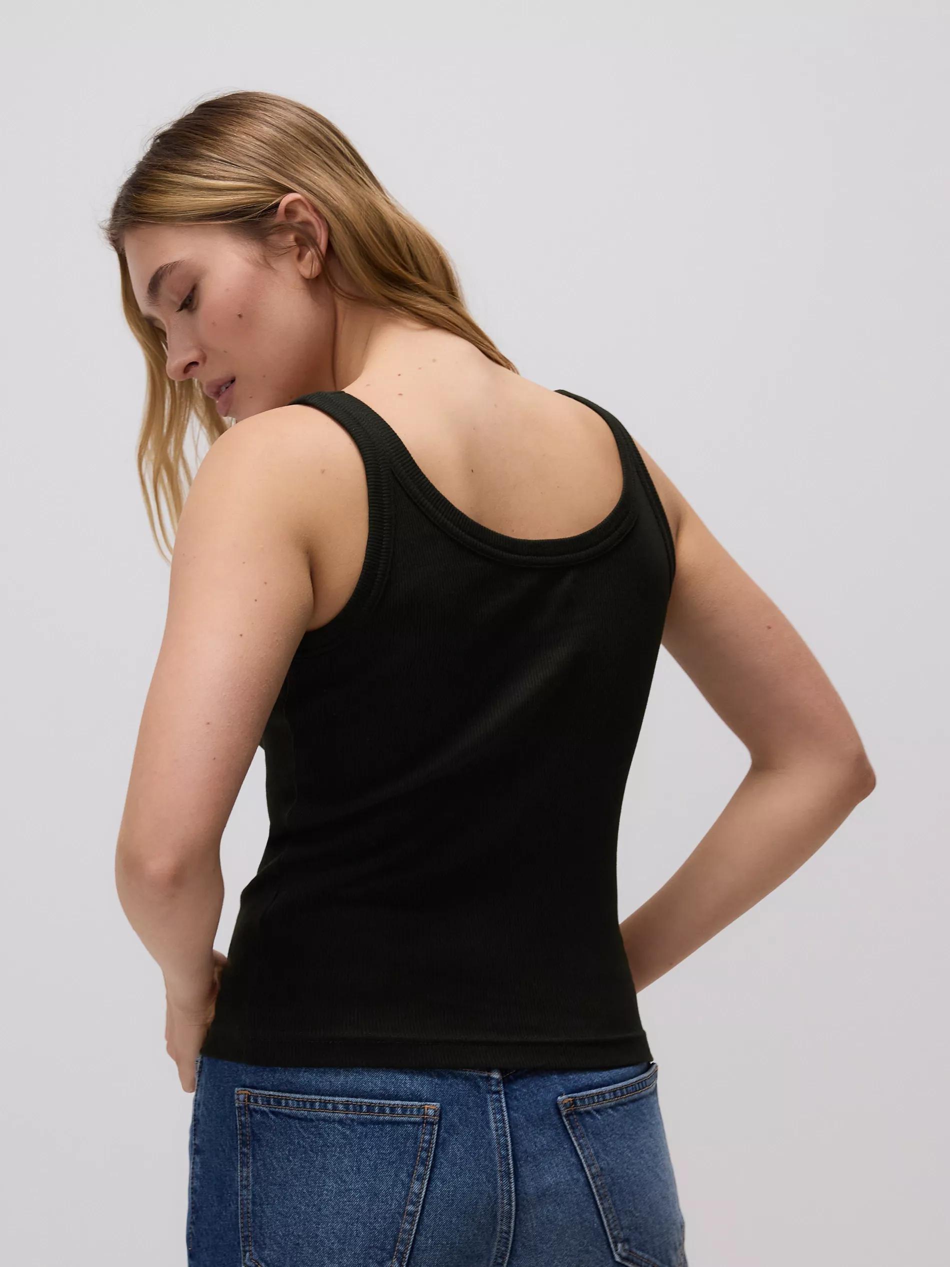 Green Top With Thin Straps, Made Of Material With A High Cotton Content, , large image number 2
