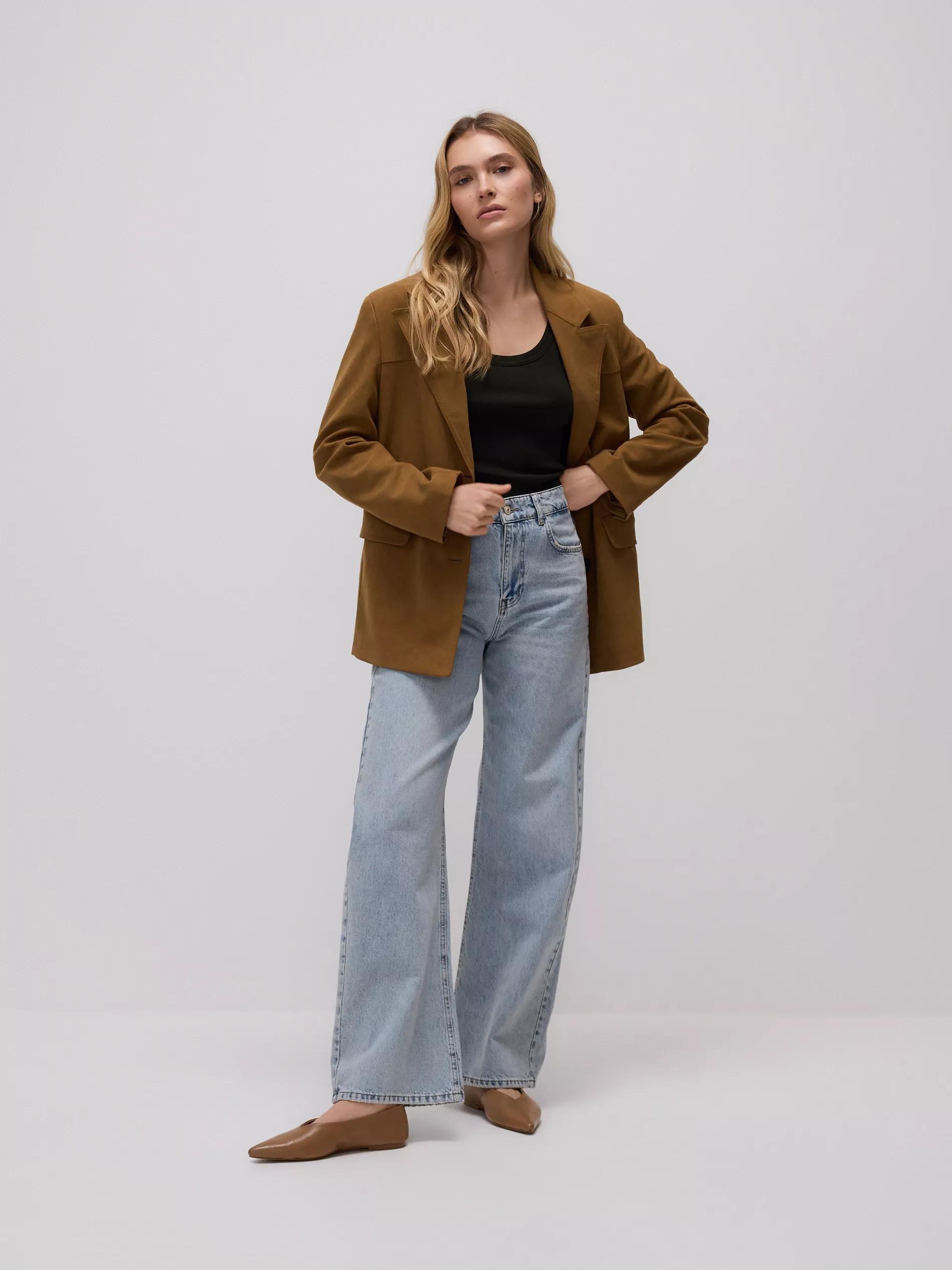 Black Top With Thin Straps, Made Of Material With A High Cotton Content, Khaki, large image number 4