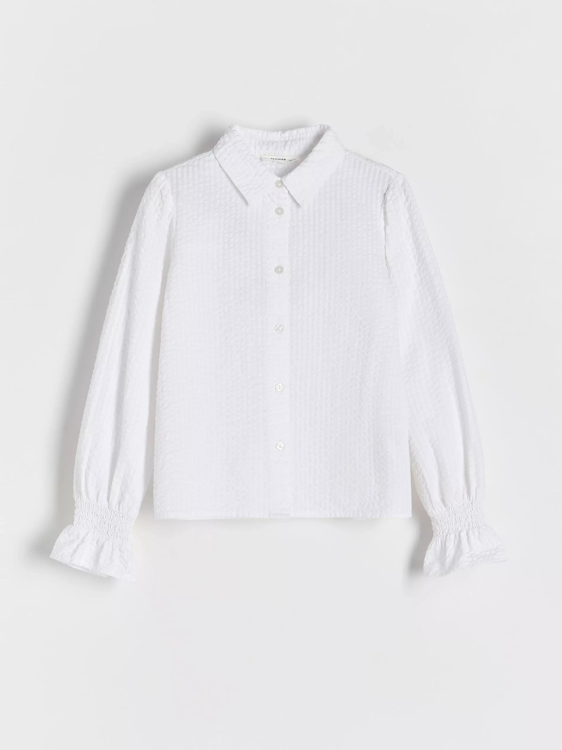 Cream Cotton Shirt, Kids Girls, , large image number 0