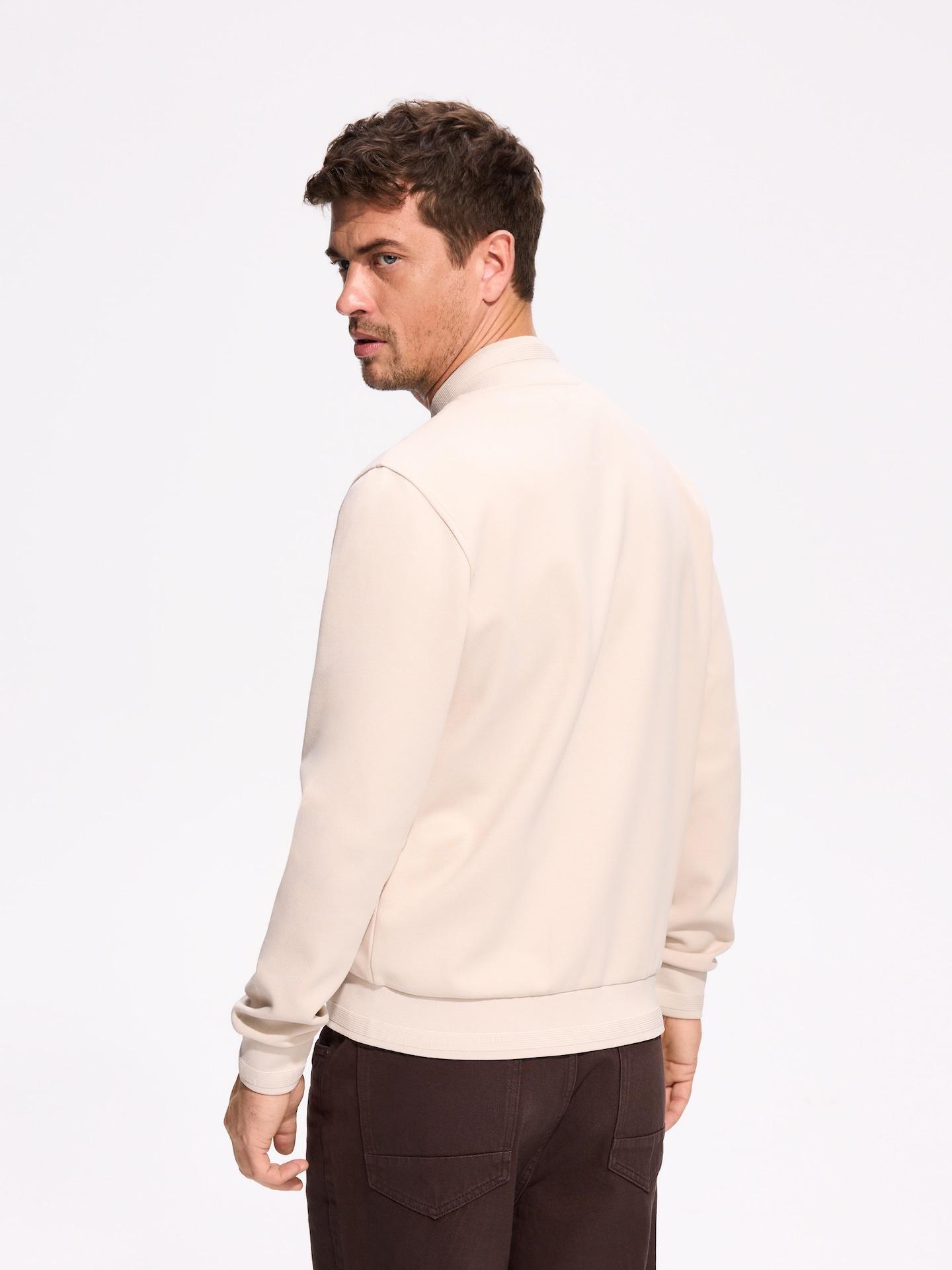 Beige Sweatshirt With Stand Up Collar, Beige, large image number 2
