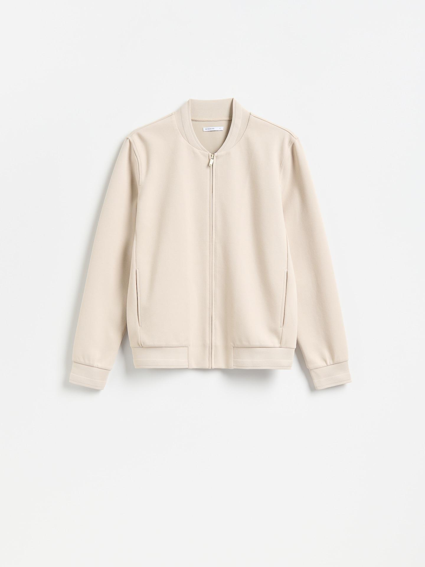 Beige Sweatshirt With Stand Up Collar, Beige, large image number 3