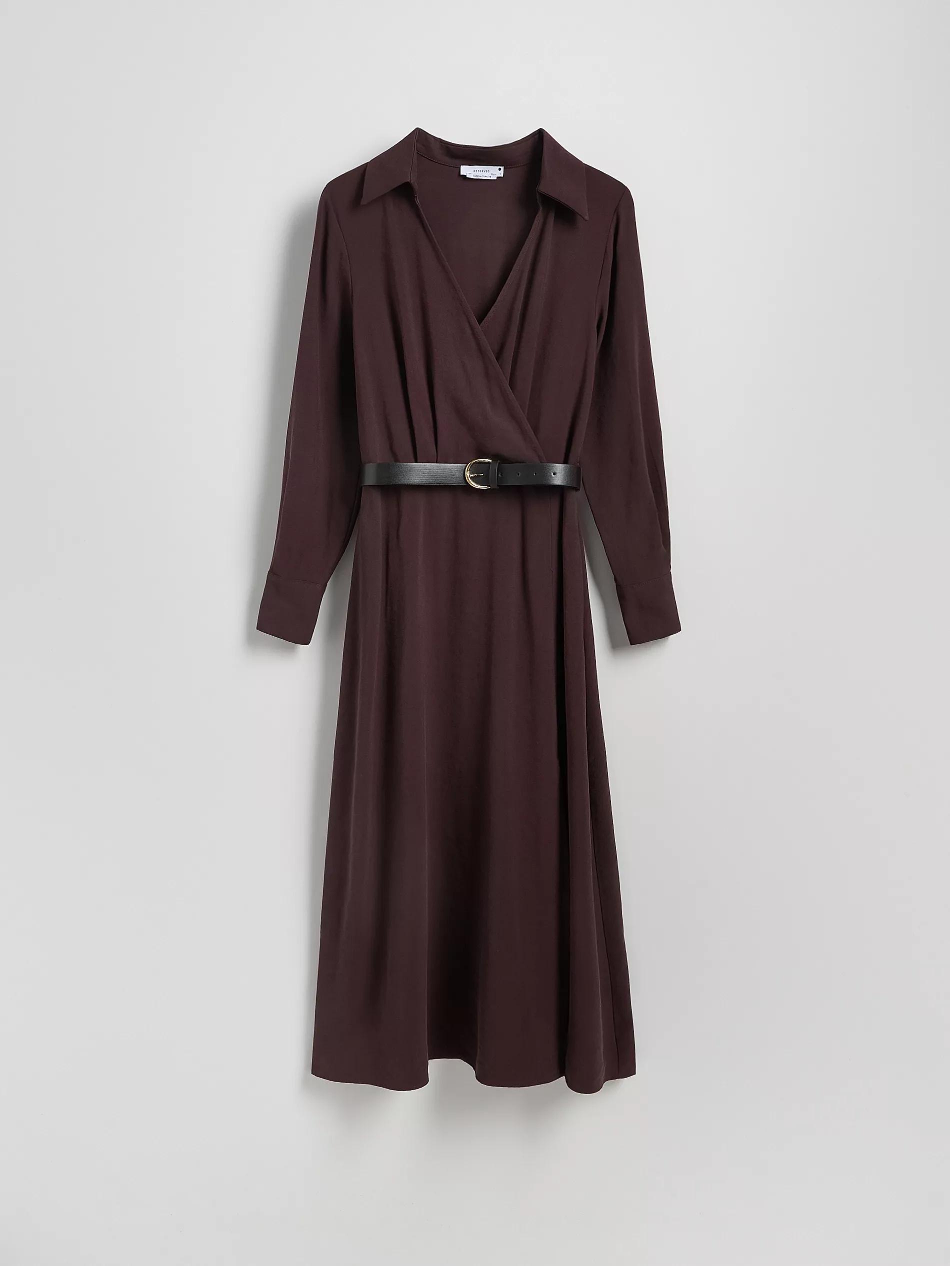 Brown Chain Belt Dress, , large image number 0