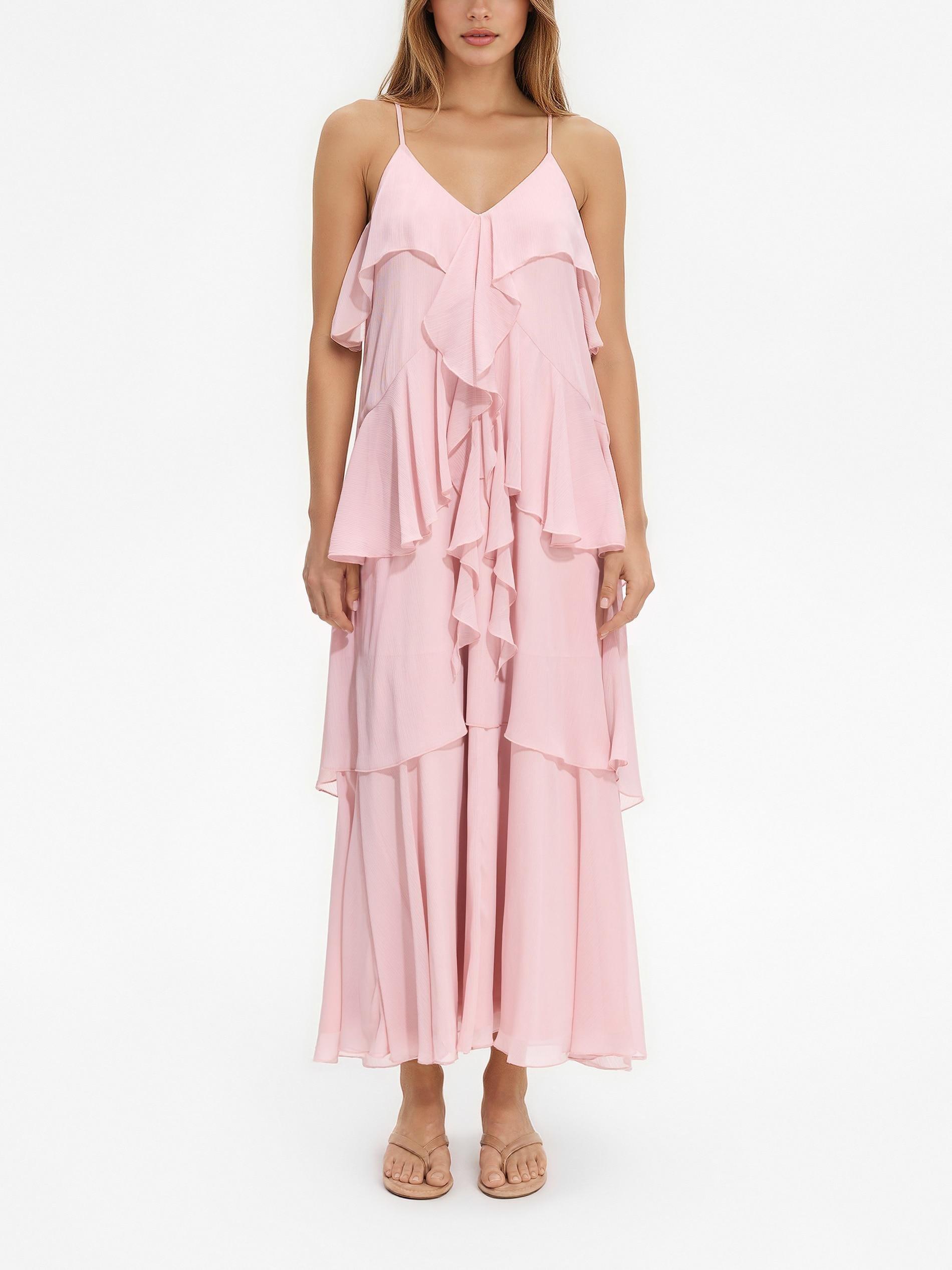 Pink Dress With Ruffle Details, Pink, large image number 0