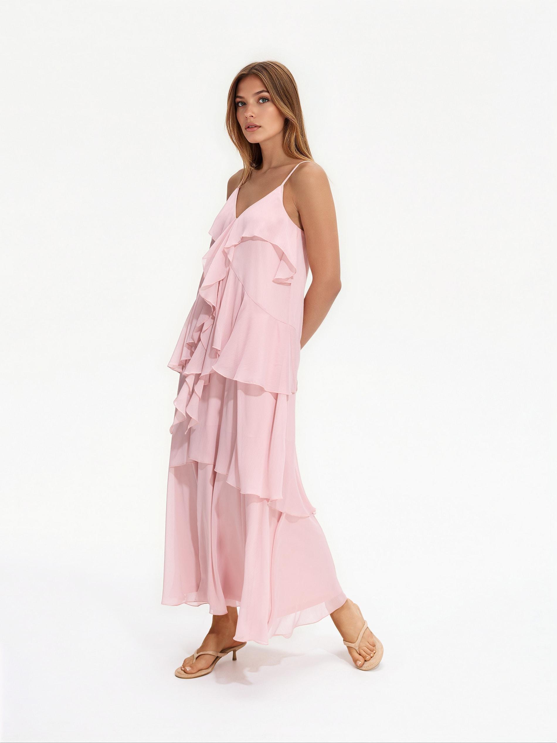 Pink Dress With Ruffle Details, Pink, large image number 3