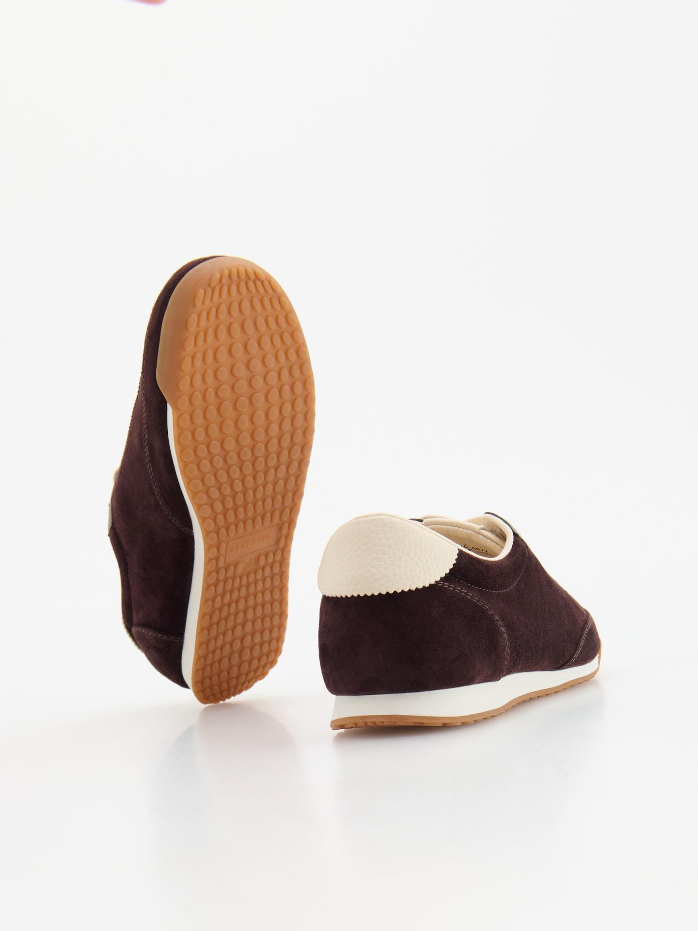 Brown Combined Materials Sneakers, Brown, medium