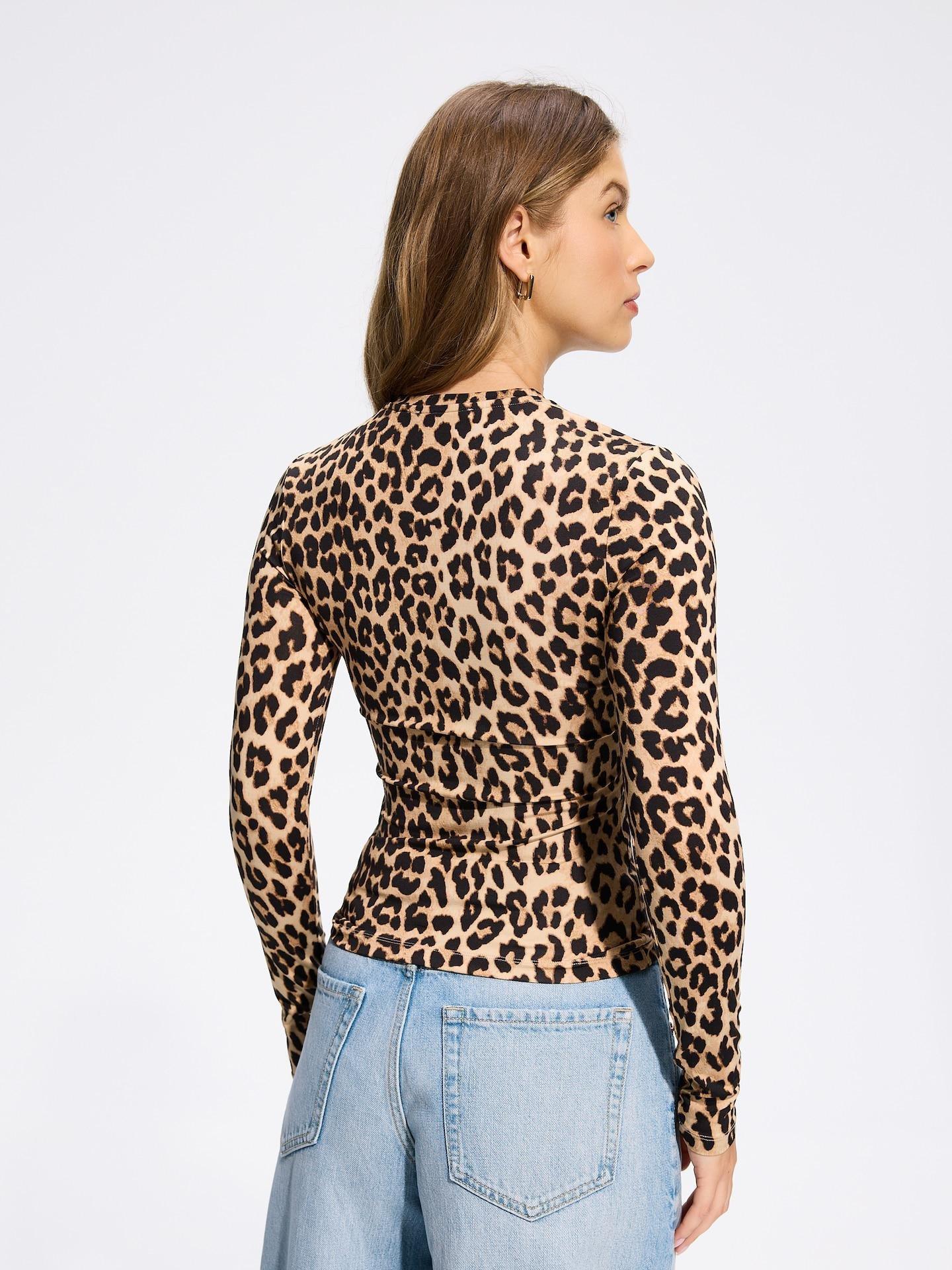 Multicolour Leopard-Print Long Sleeve Top, Multicolor, large image number 3