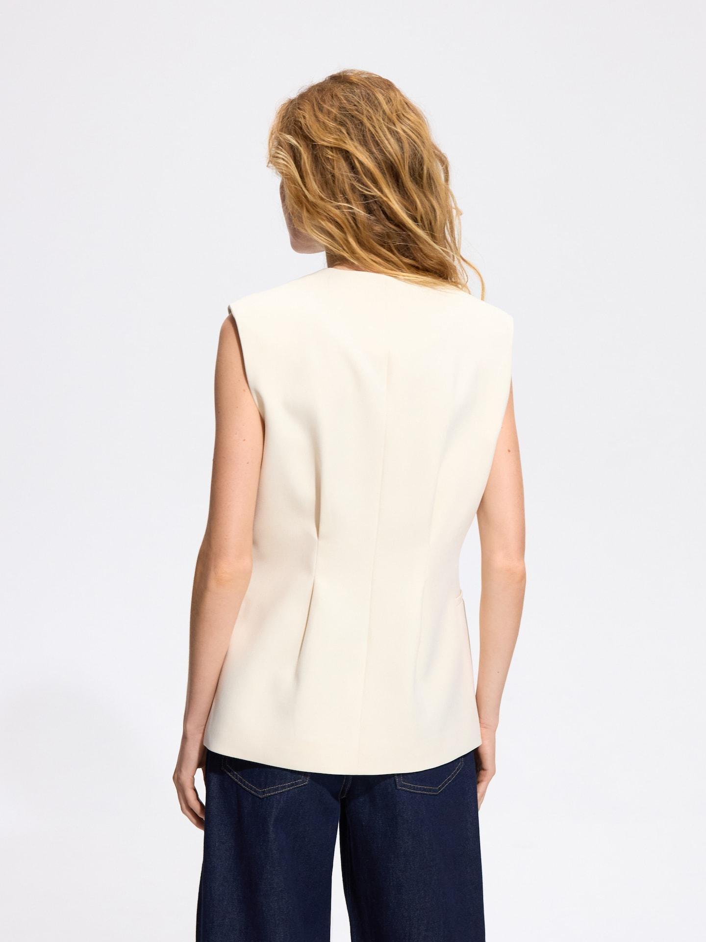 Beige Tailored Vest, Beige, medium
