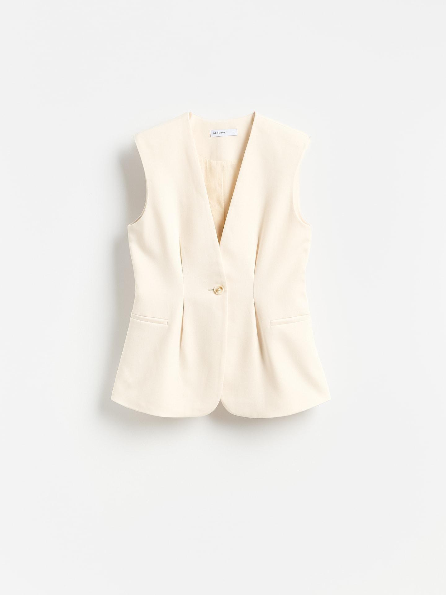 Beige Tailored Vest, Beige, large image number 3