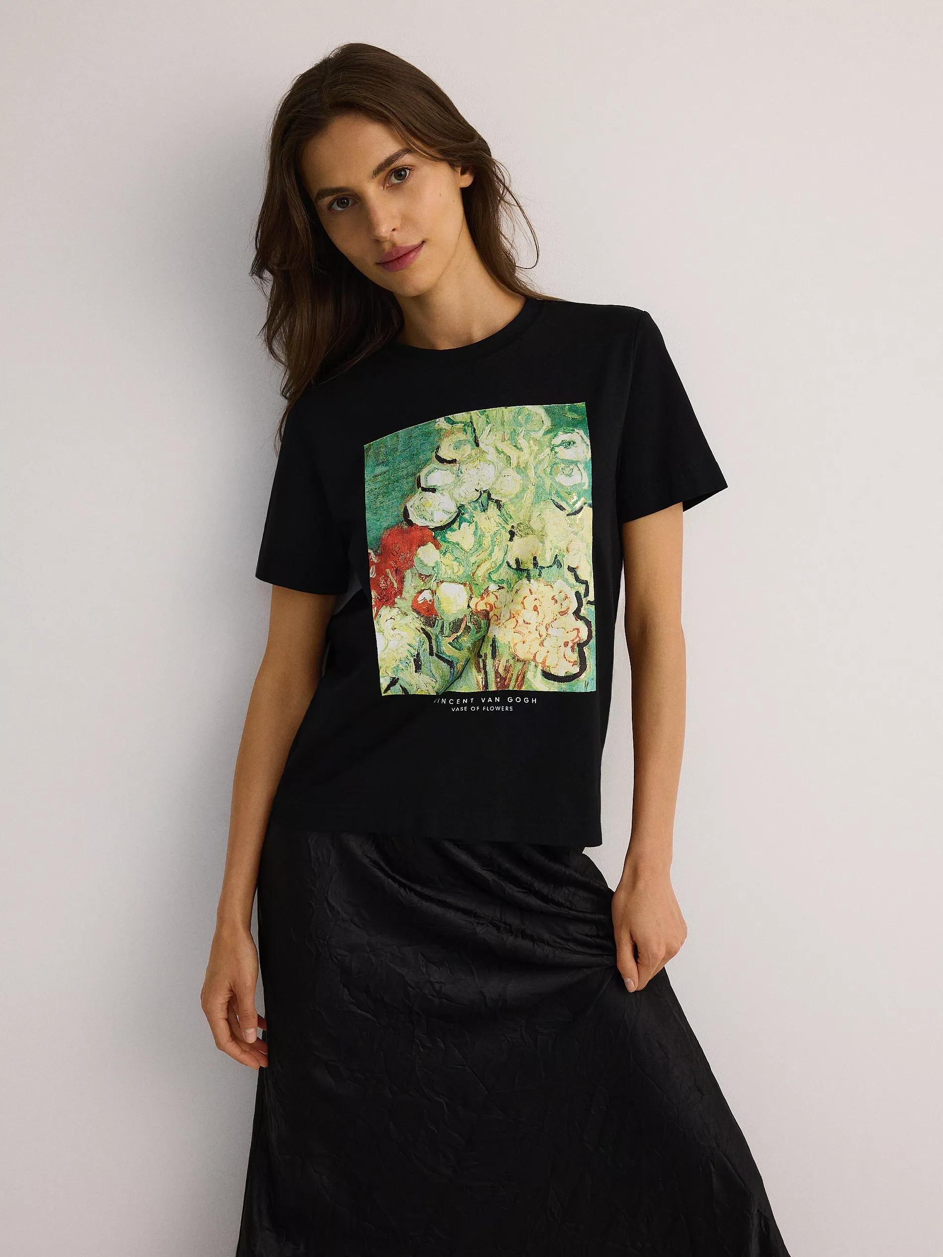 Black T-Shirt With Print, Black, large image number 9