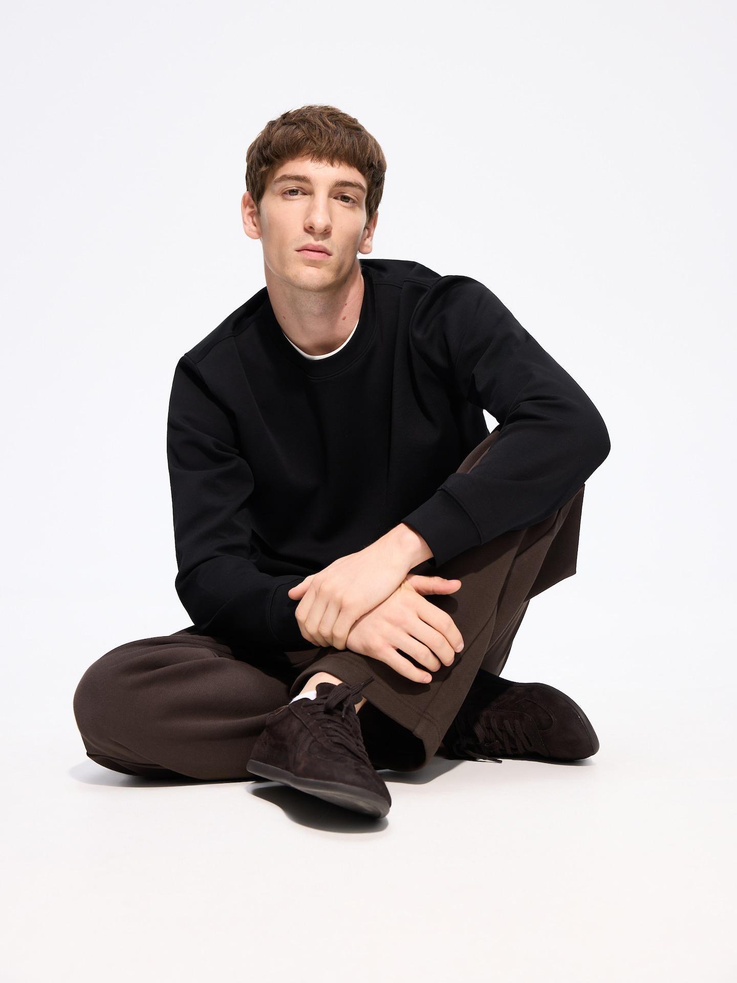 Black Plain Cotton Rich Sweatshirt, Black, medium
