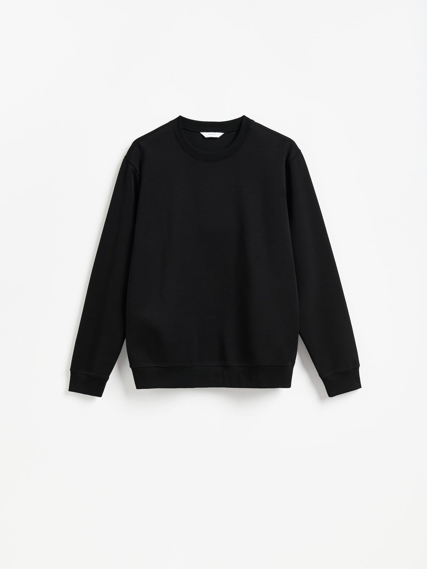 Black Plain Cotton Rich Sweatshirt, Black, large image number 3