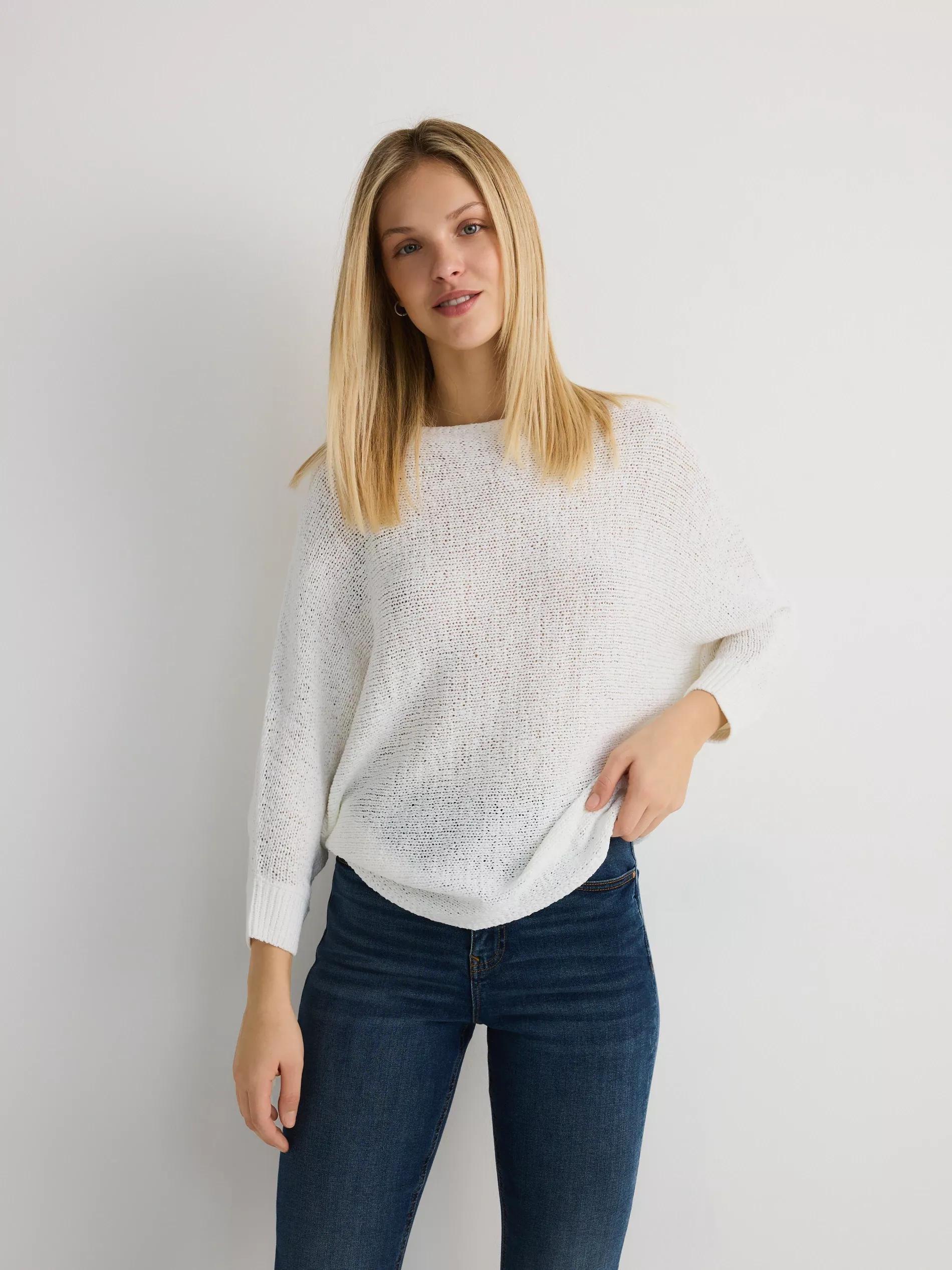 Cream Kimono Style Sweater, , large image number 0