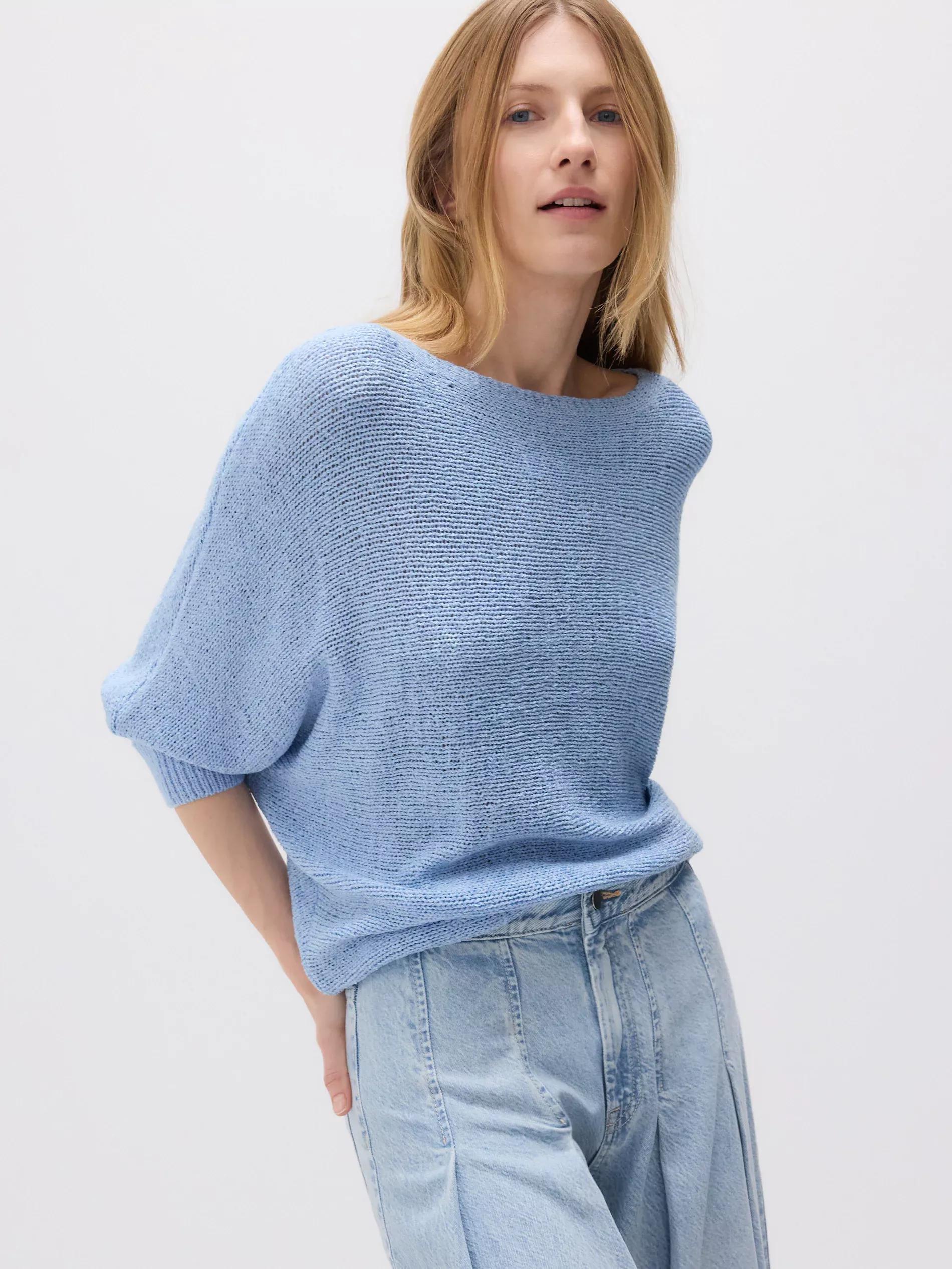Blue Kimono Style Sweater, , large image number 0