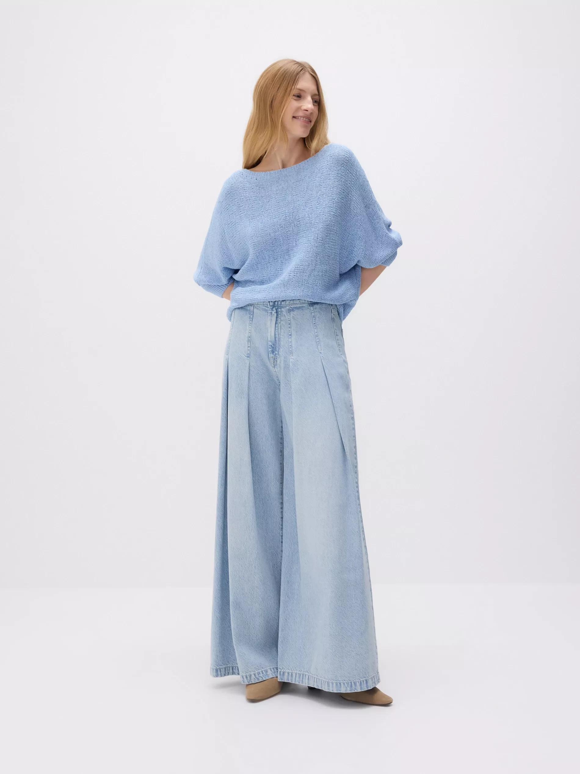 Blue Kimono Style Sweater, , large image number 1