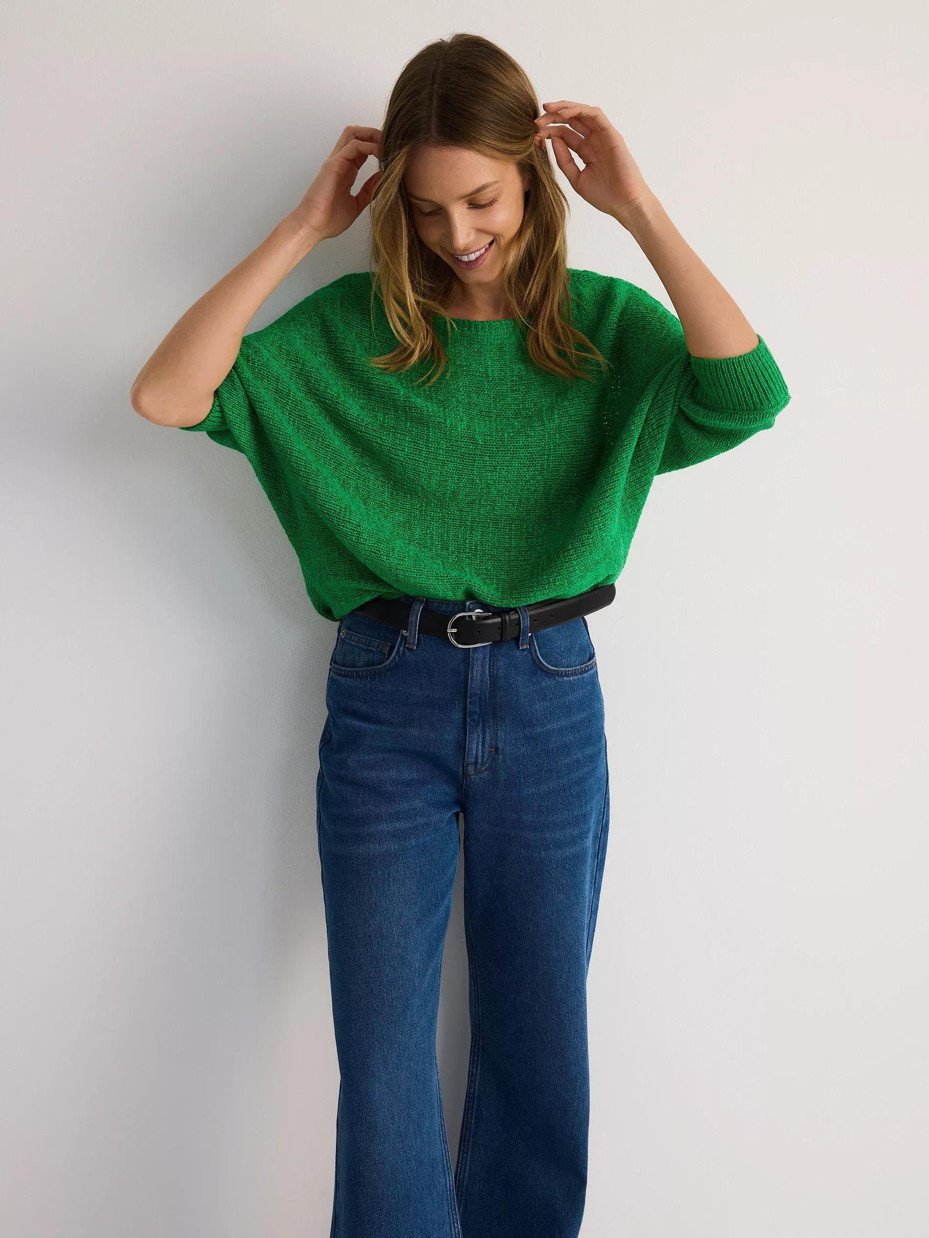 Green Kimono Style Sweater, , large image number 0