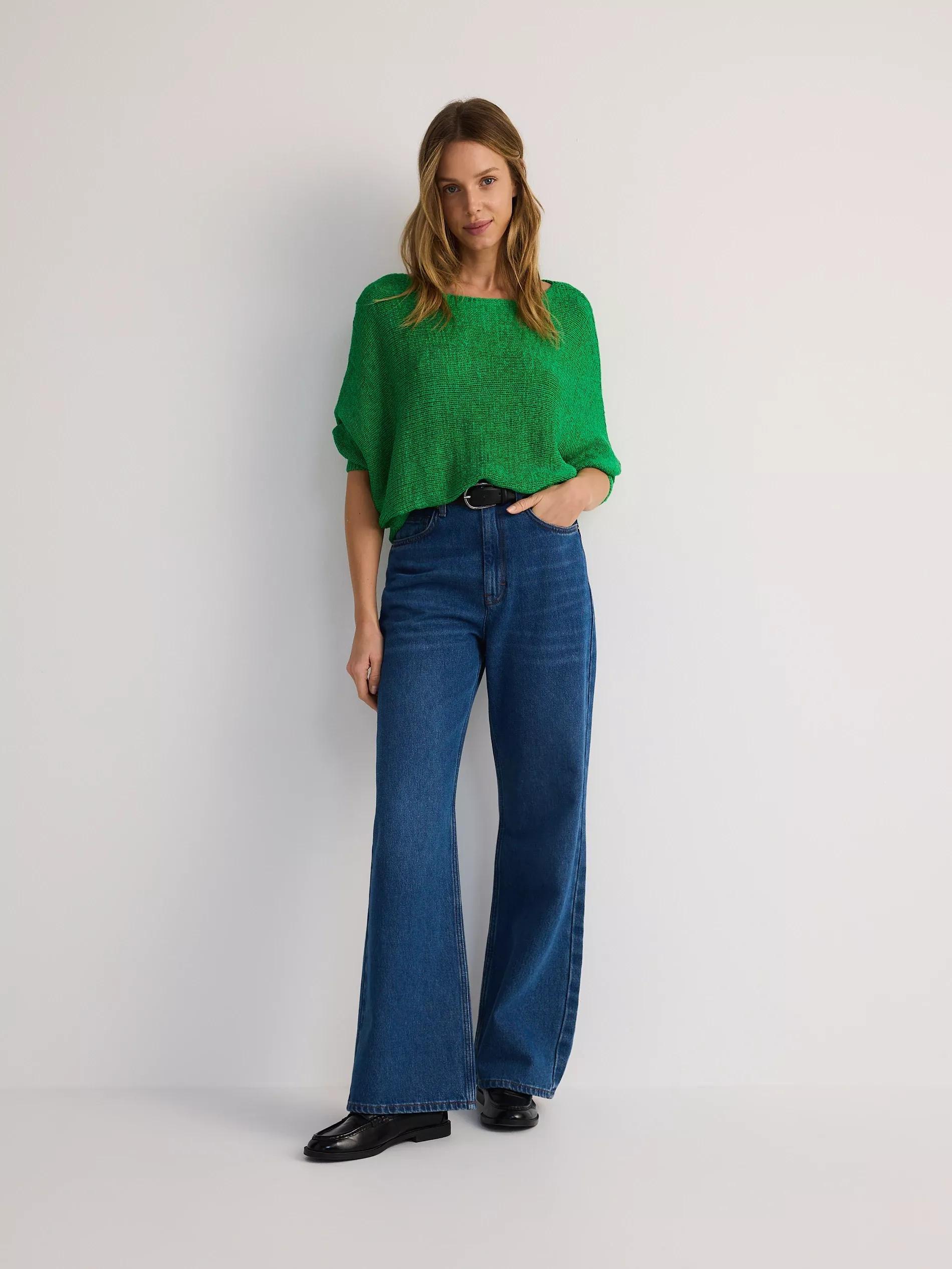 Green Kimono Style Sweater, , large image number 1