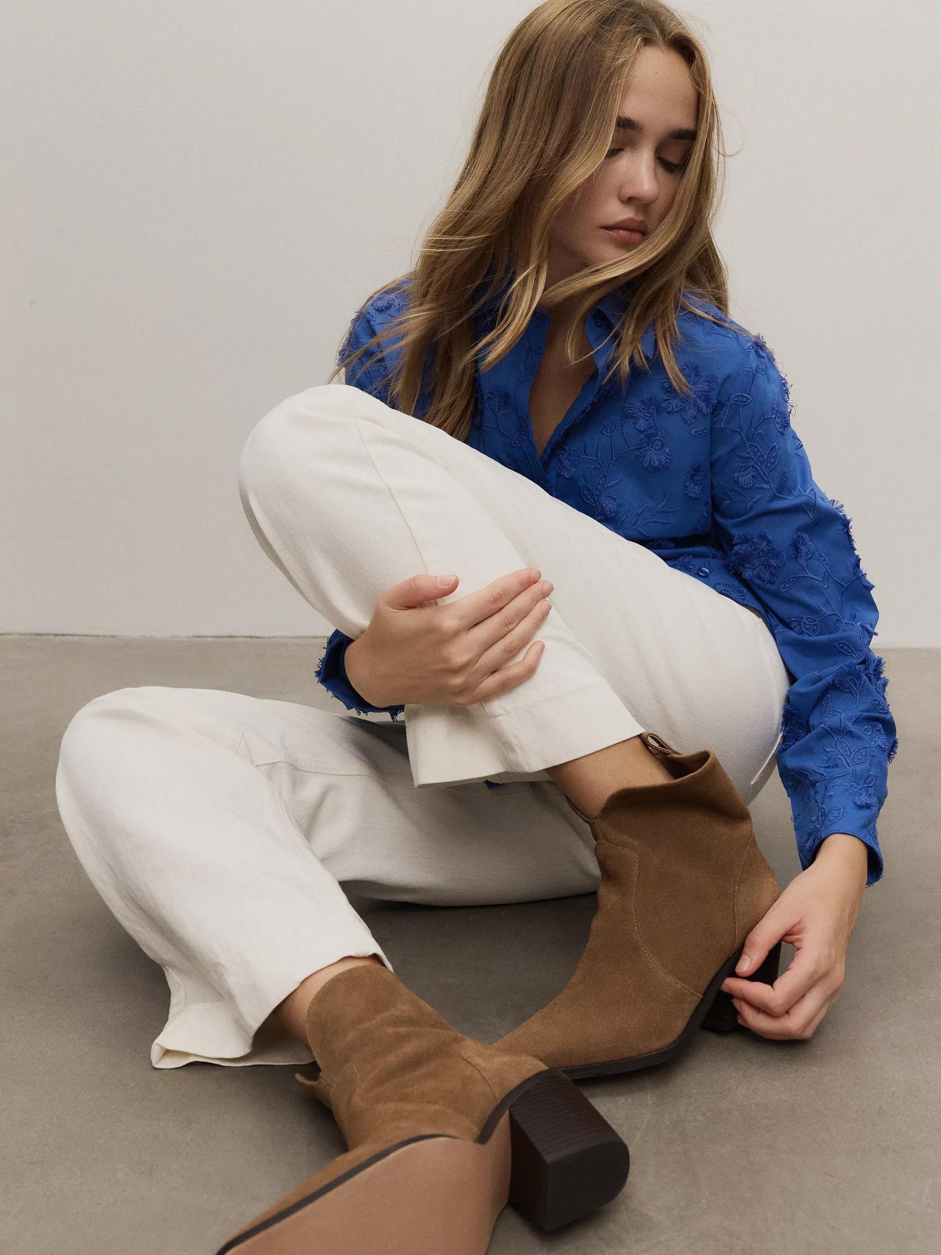 Blue Shirt With Embroidery, , large image number 4