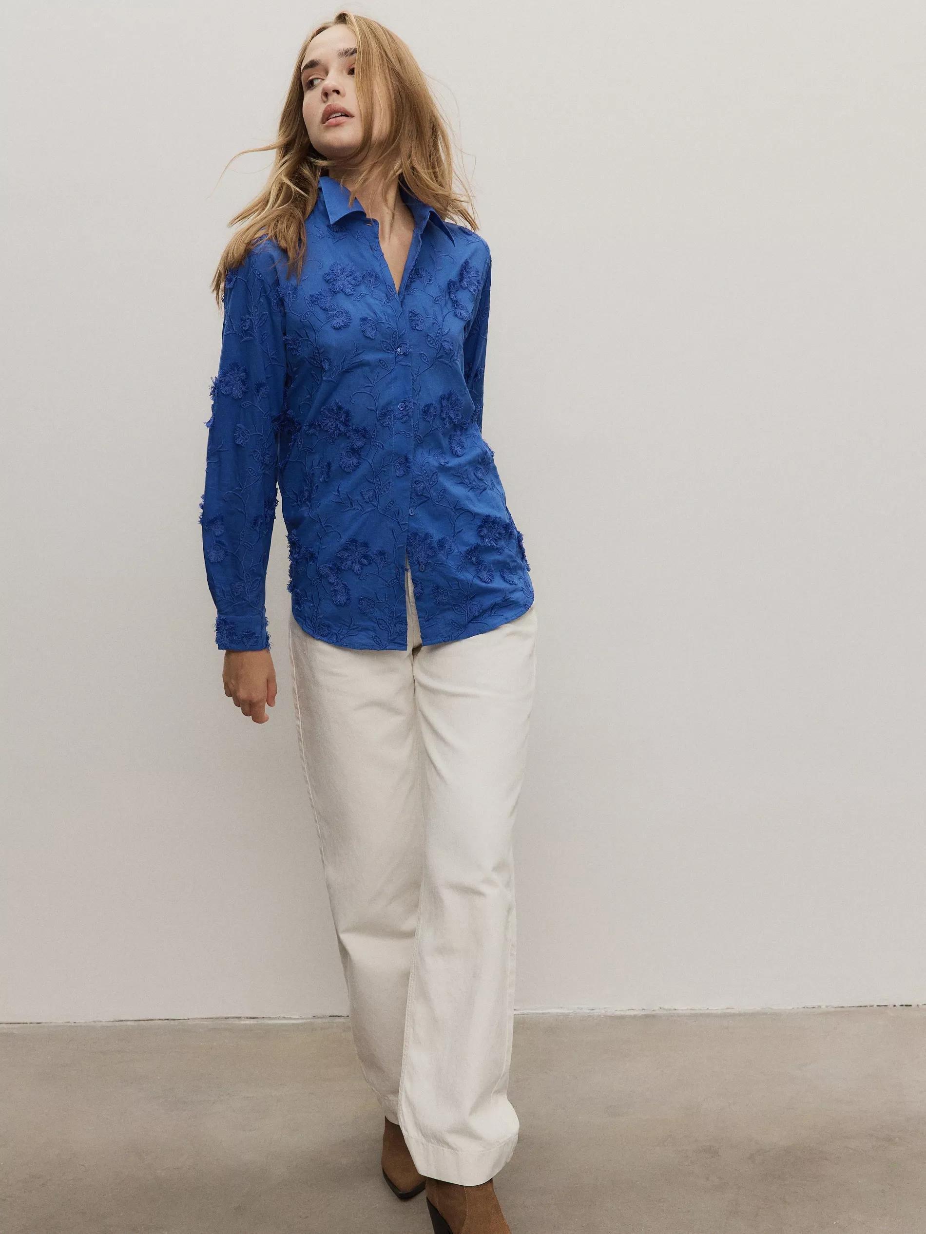 Blue Shirt With Embroidery, , large image number 6