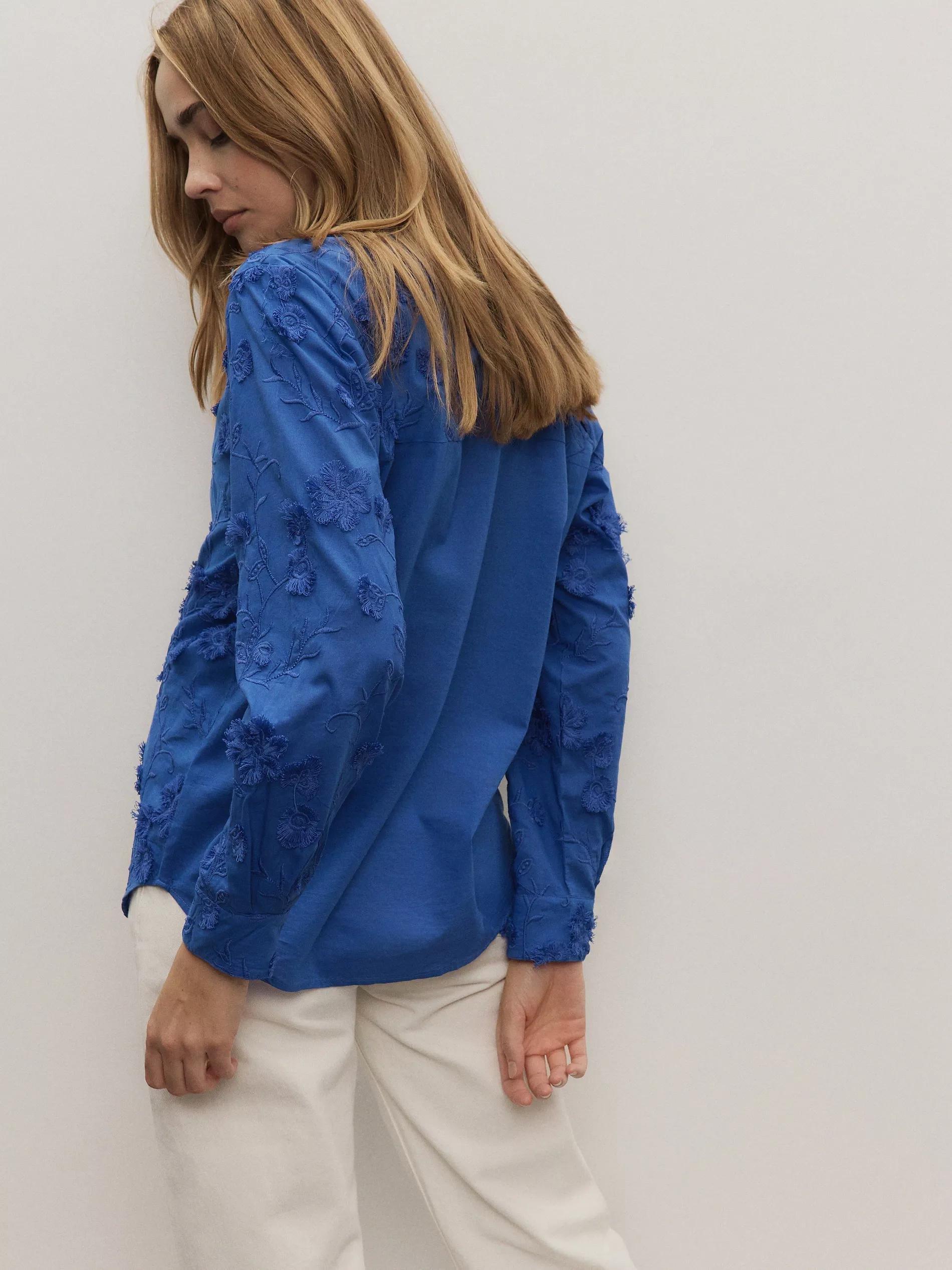 Blue Shirt With Embroidery, , large image number 7