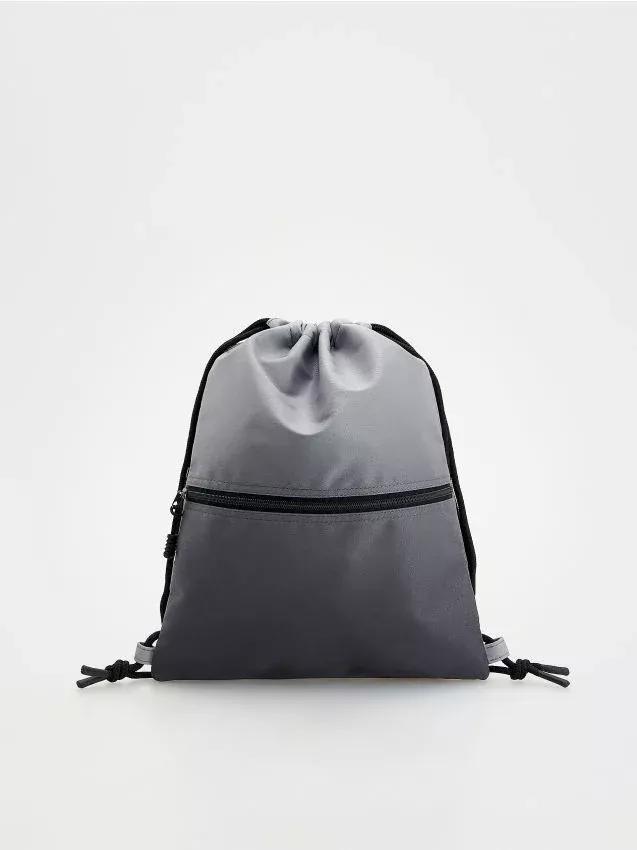 Grey Drawstring Bag, Grey, large image number 0