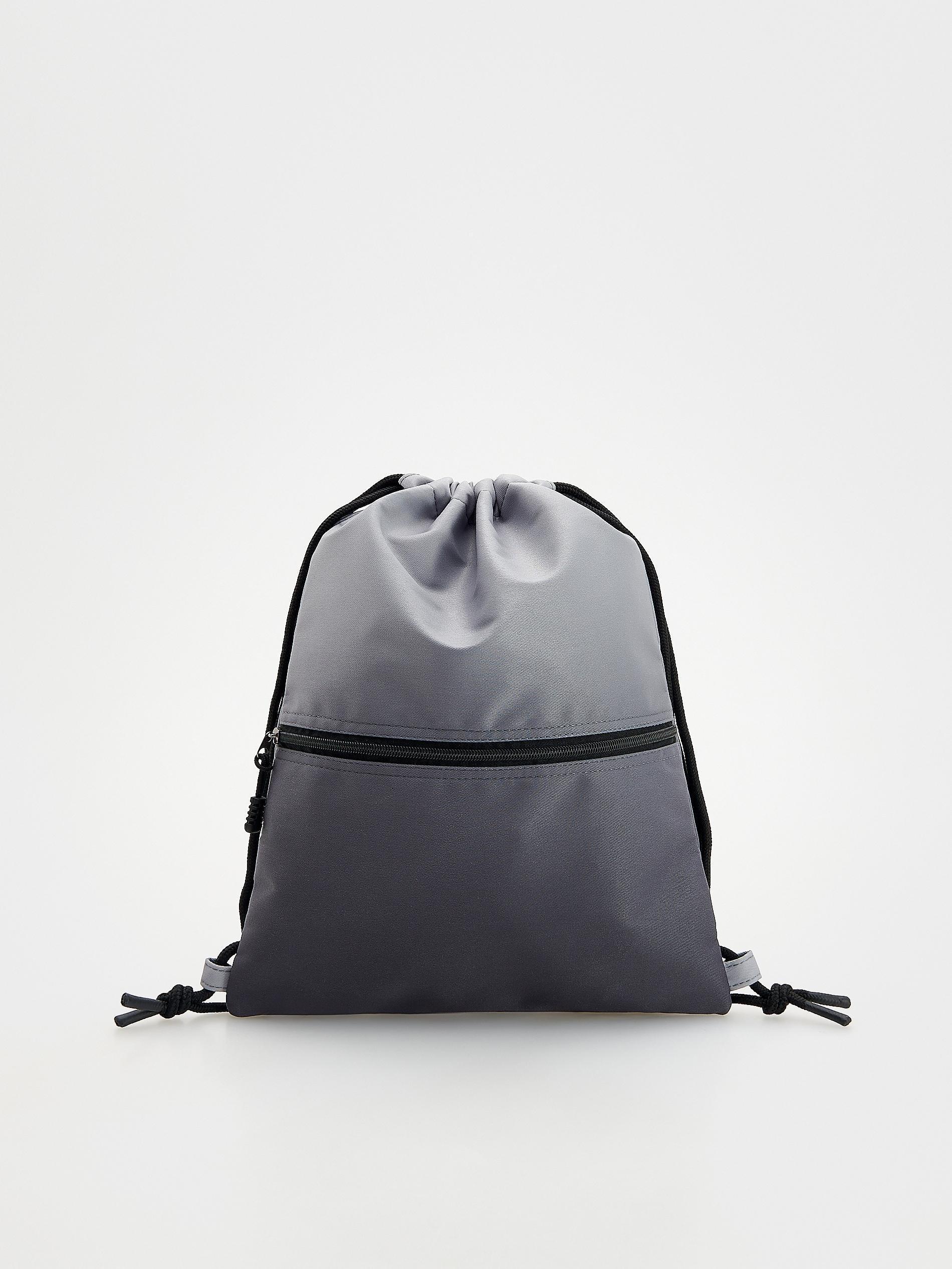 Grey Drawstring Bag, Grey, large image number 1