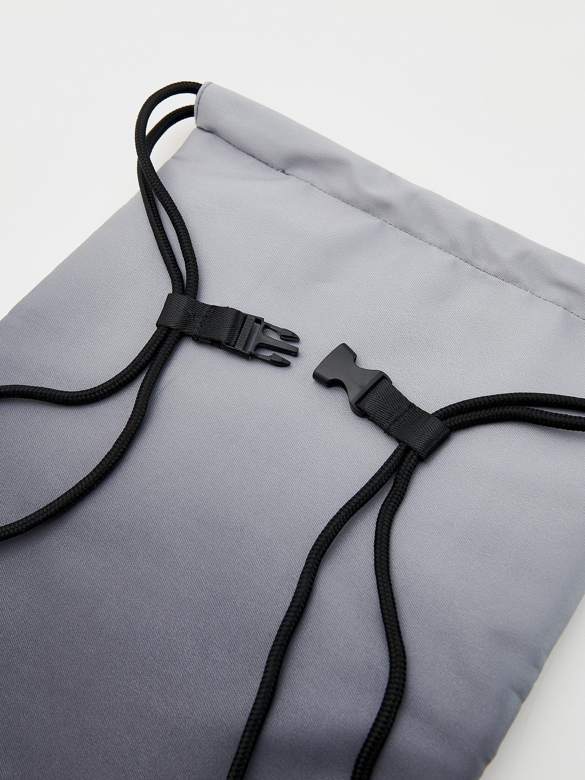 Grey Drawstring Bag, Grey, large image number 4