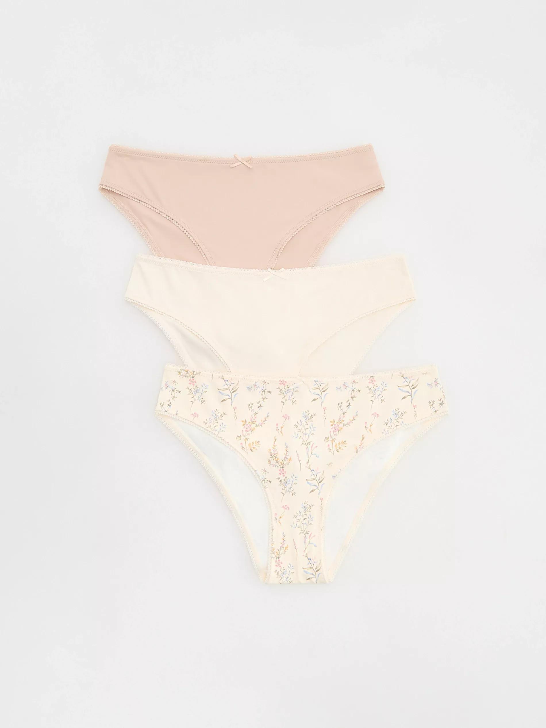 Beige Set Of 3 Pairs Of Panties, , large image number 1