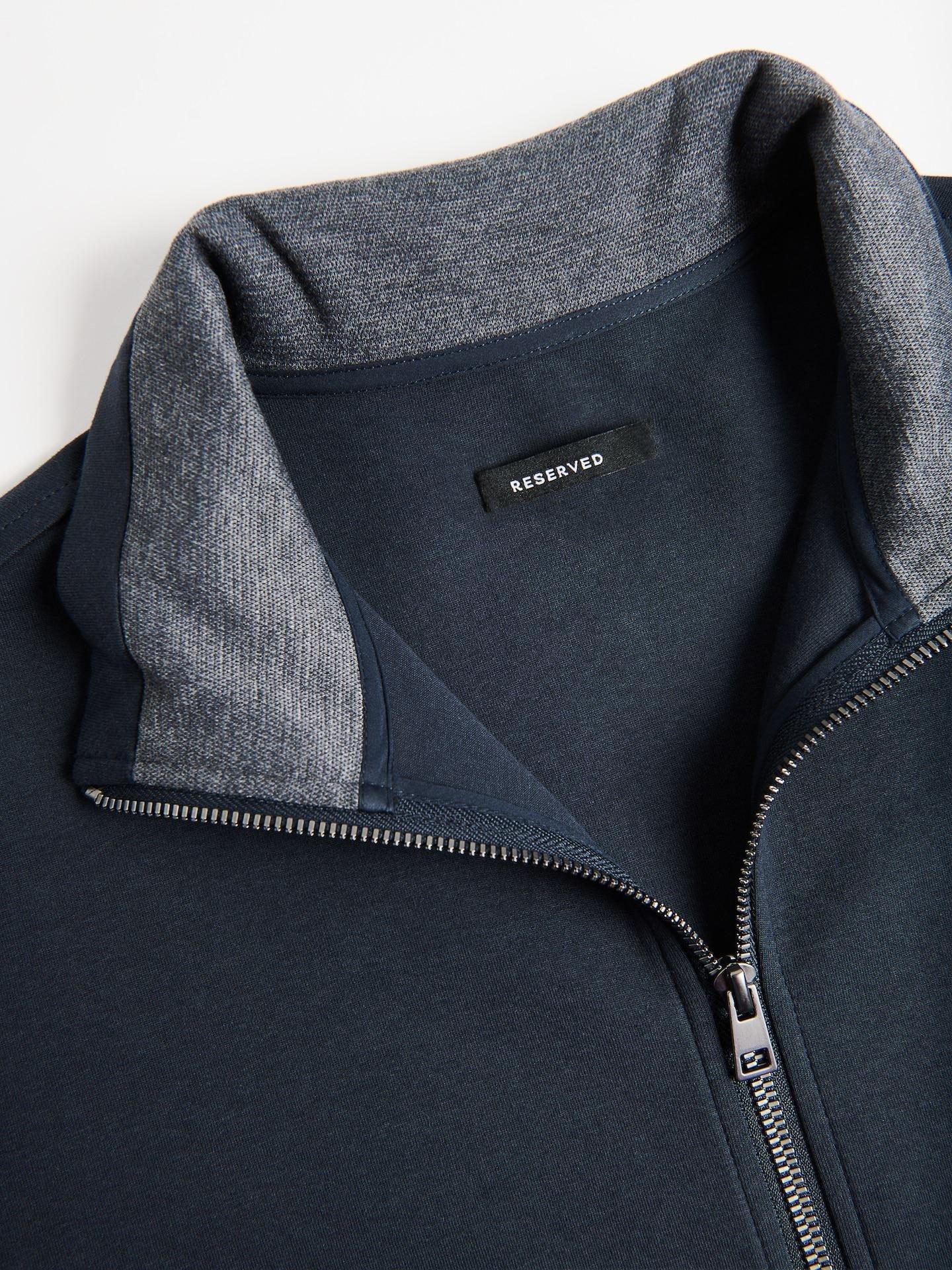 Navy Mercerised Cotton Sweatshirt, Navy, large image number 5