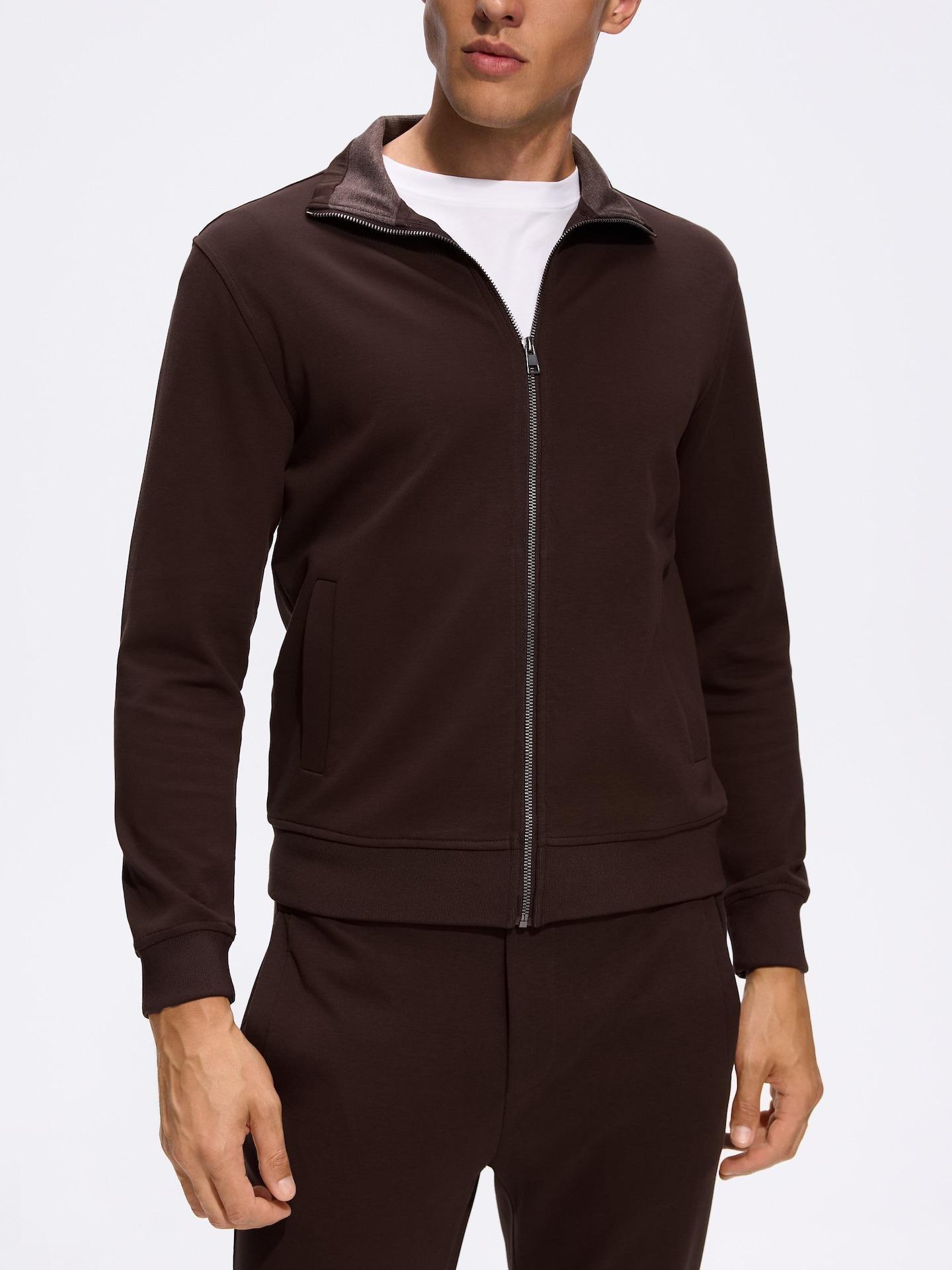 Brown Mercerised Cotton Sweatshirt, Brown, medium