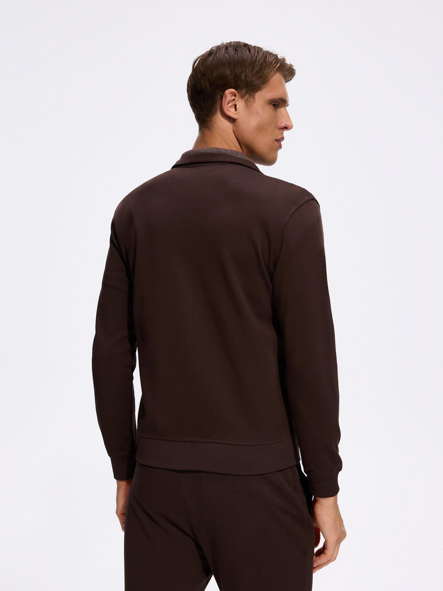 Brown Mercerised Cotton Sweatshirt, Brown, large image number 3