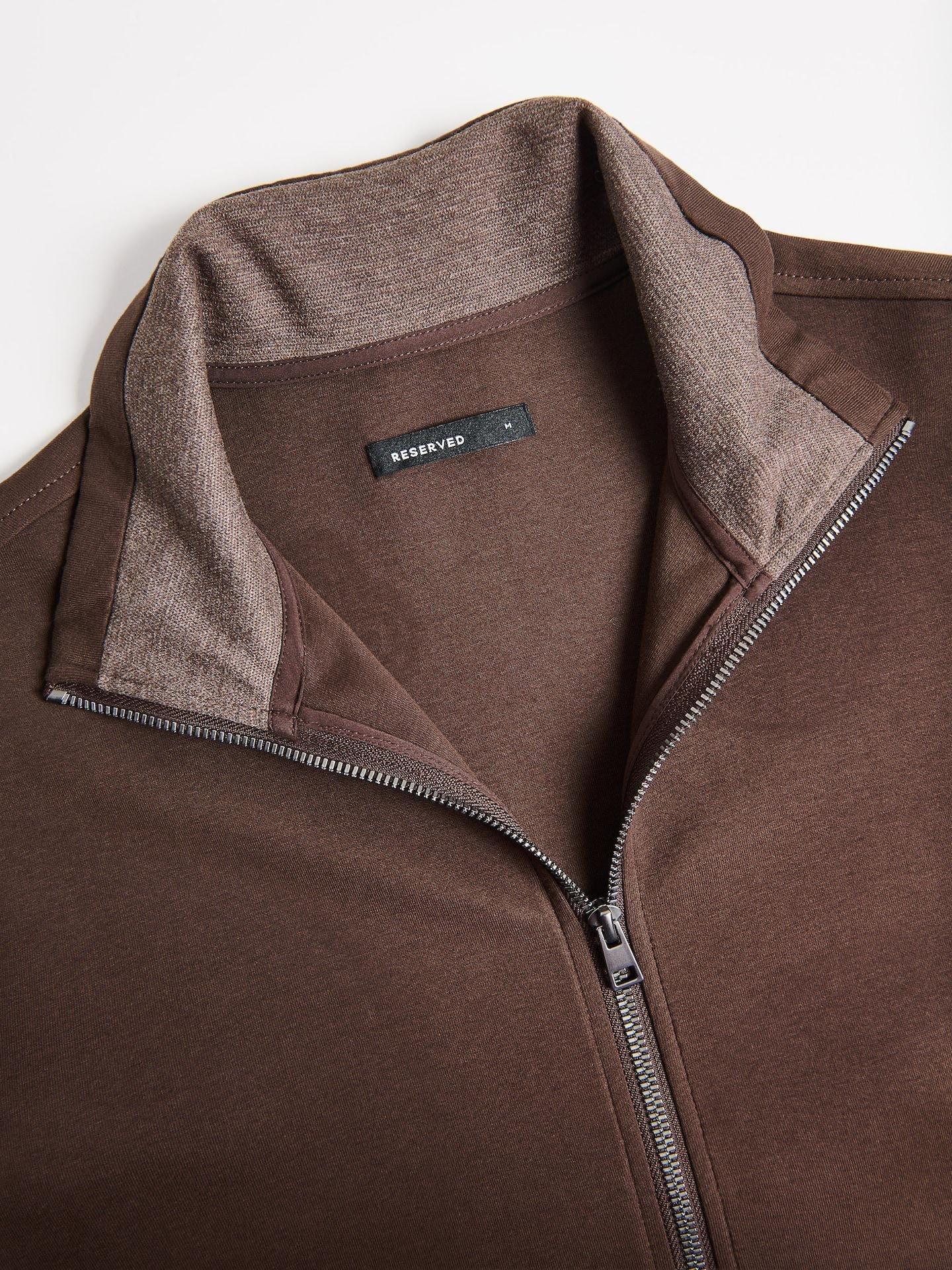 Brown Mercerised Cotton Sweatshirt, Brown, large image number 5