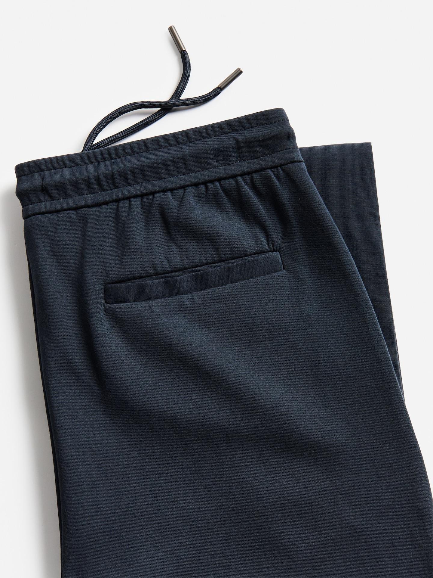 Navy Slim Trousers In Mercerised Cotton, Navy, large image number 5