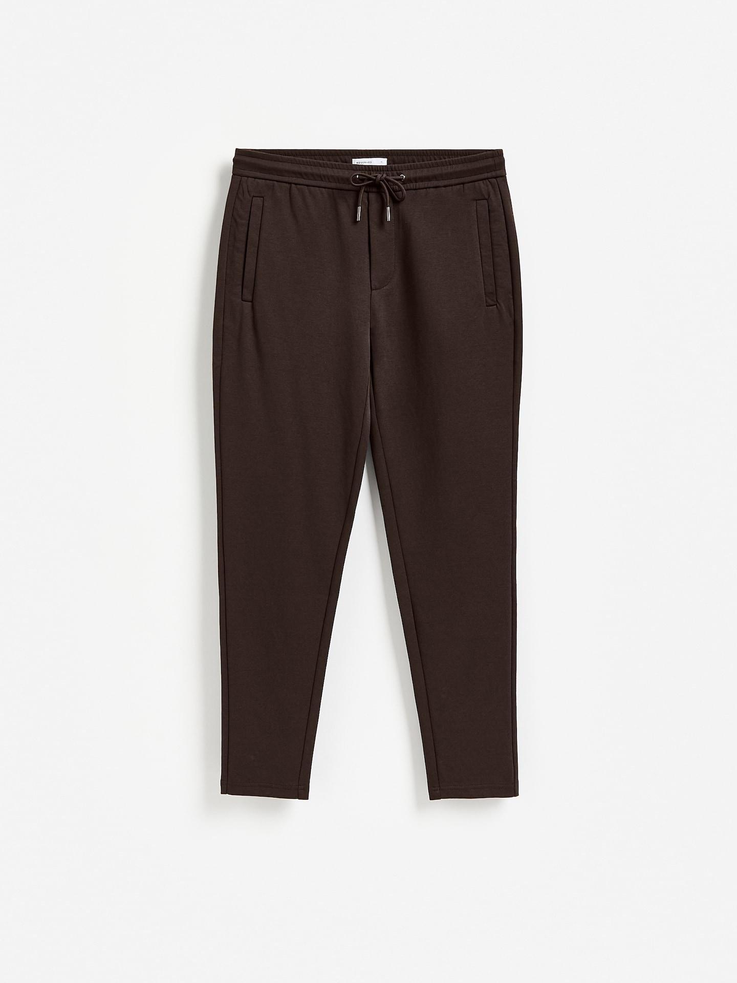 Brown Slim Trousers In Mercerised Cotton, Brown, large image number 4