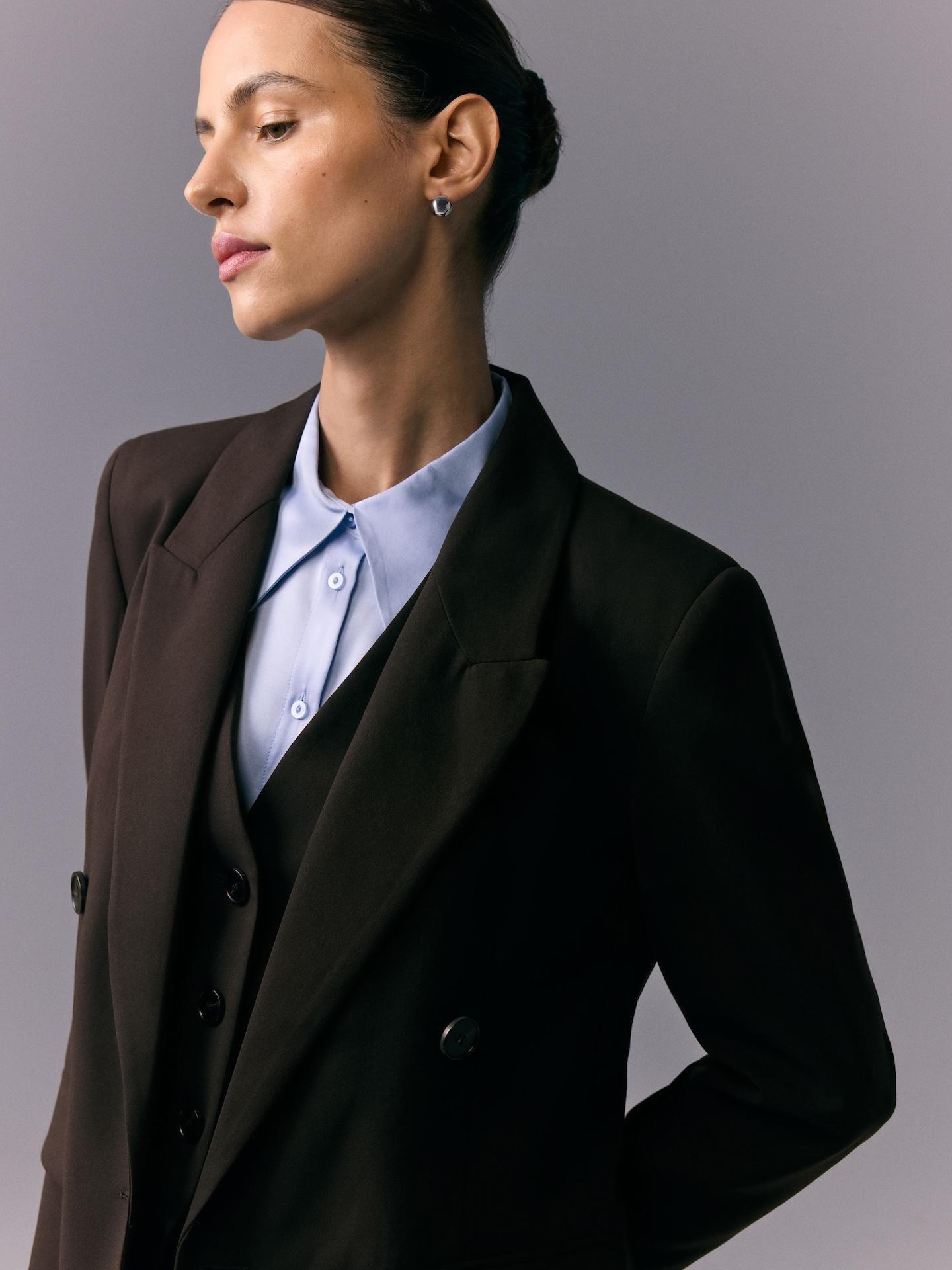 Brown Double-Breasted Jacket, Brown, large image number 7