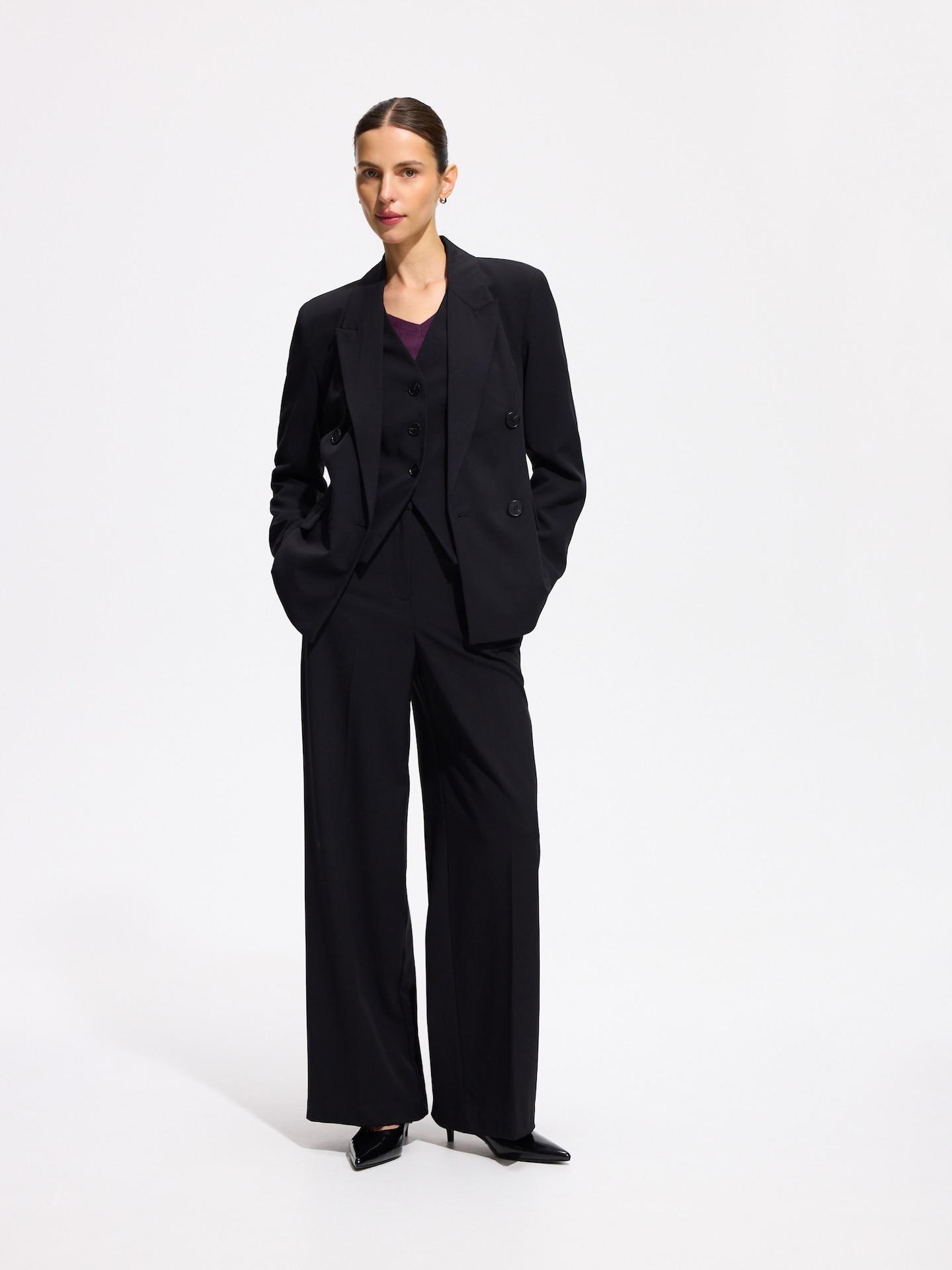 Black Double-Breasted Jacket, Black, medium