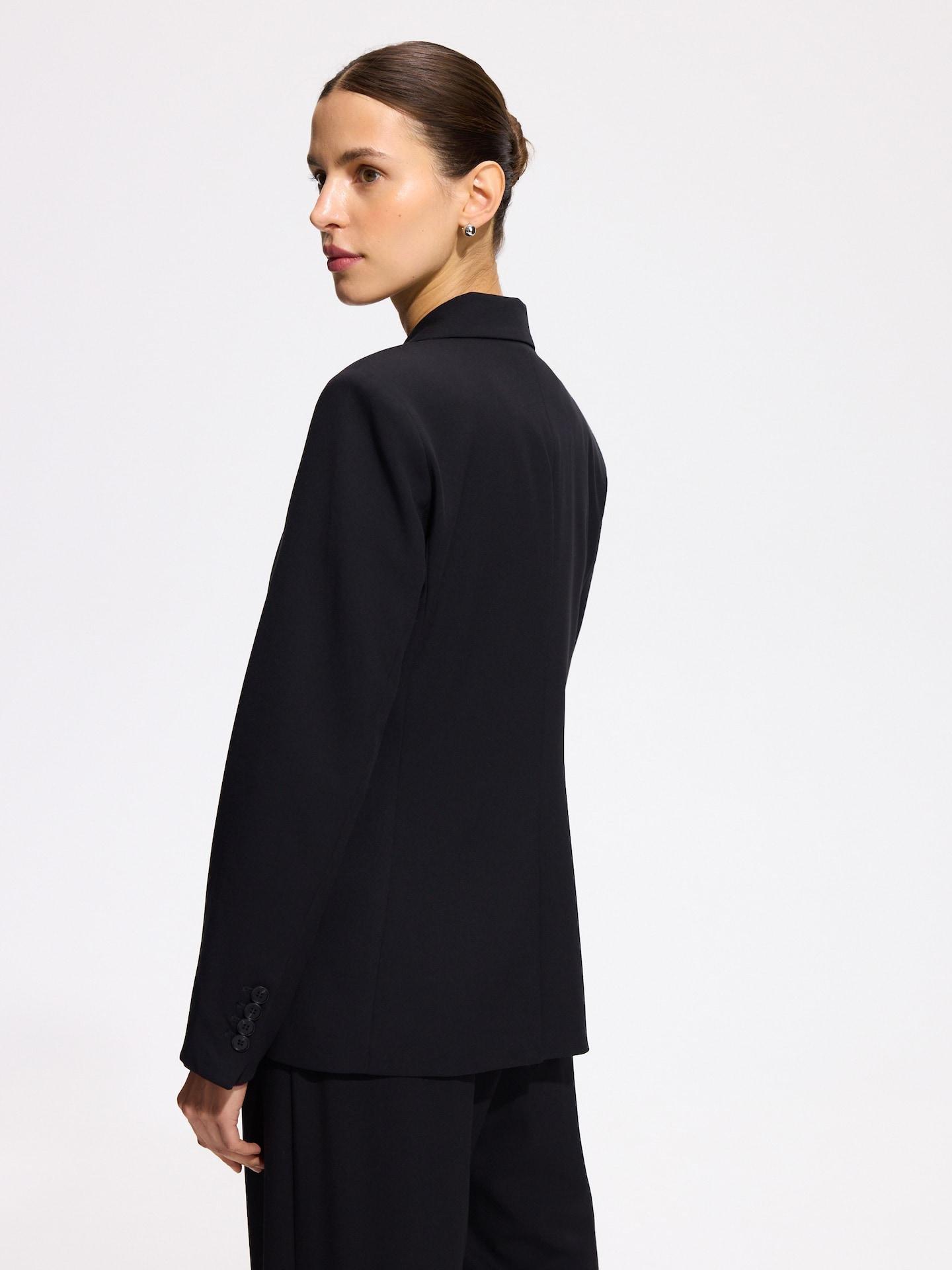Black Double-Breasted Jacket, Black, medium