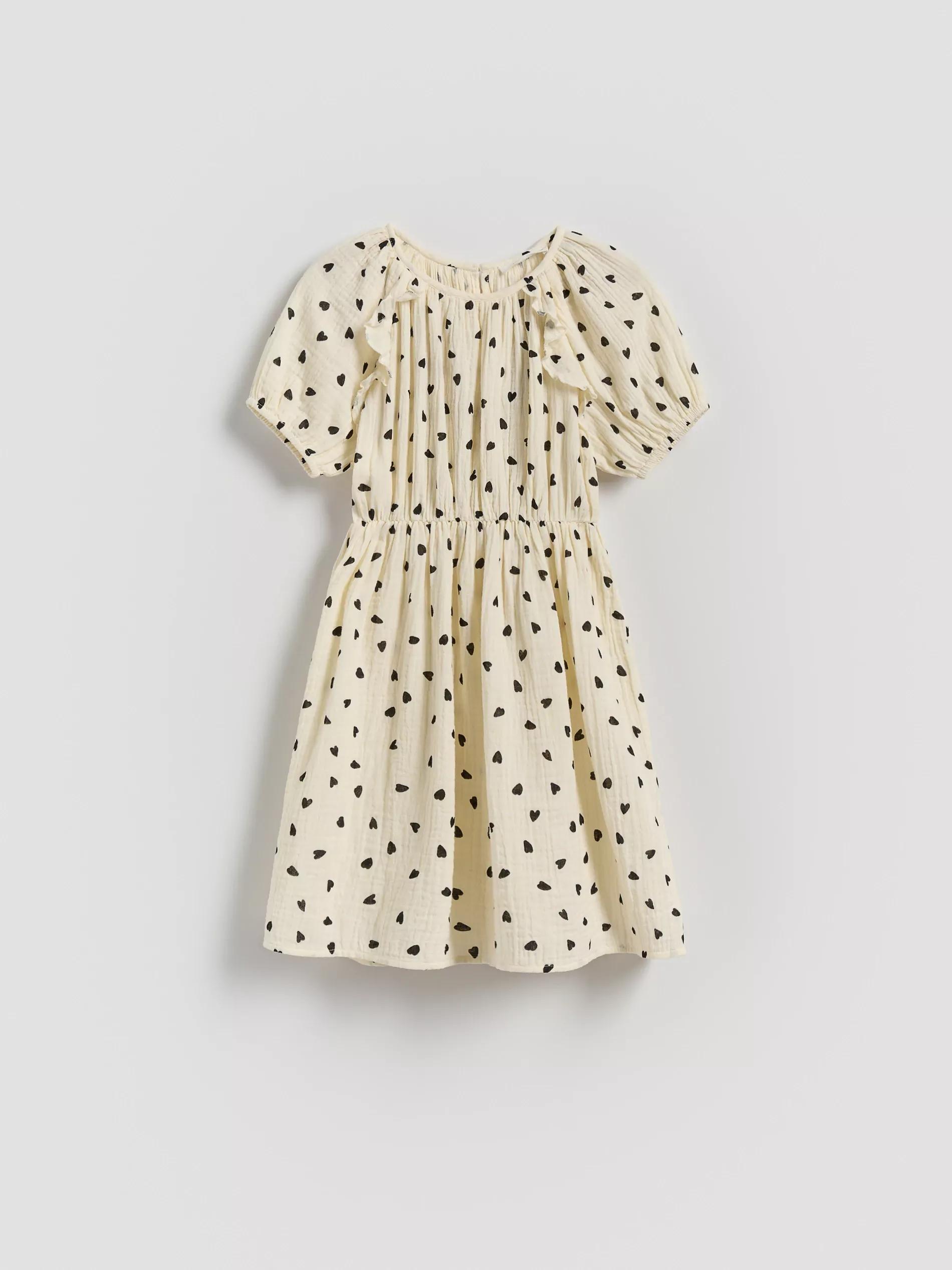 Cream Patterned Dress, , large image number 0