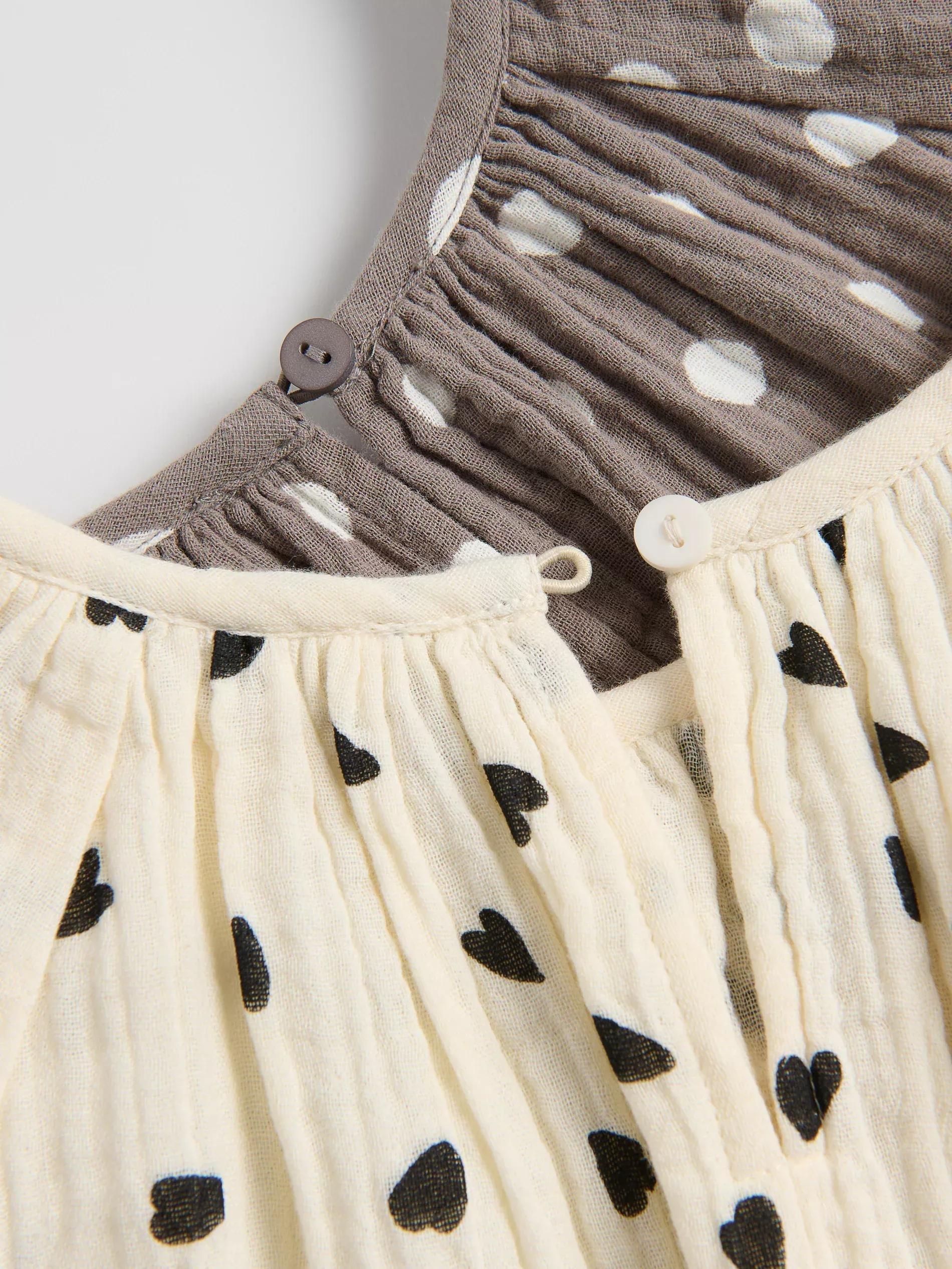 Cream Patterned Dress, , large image number 1