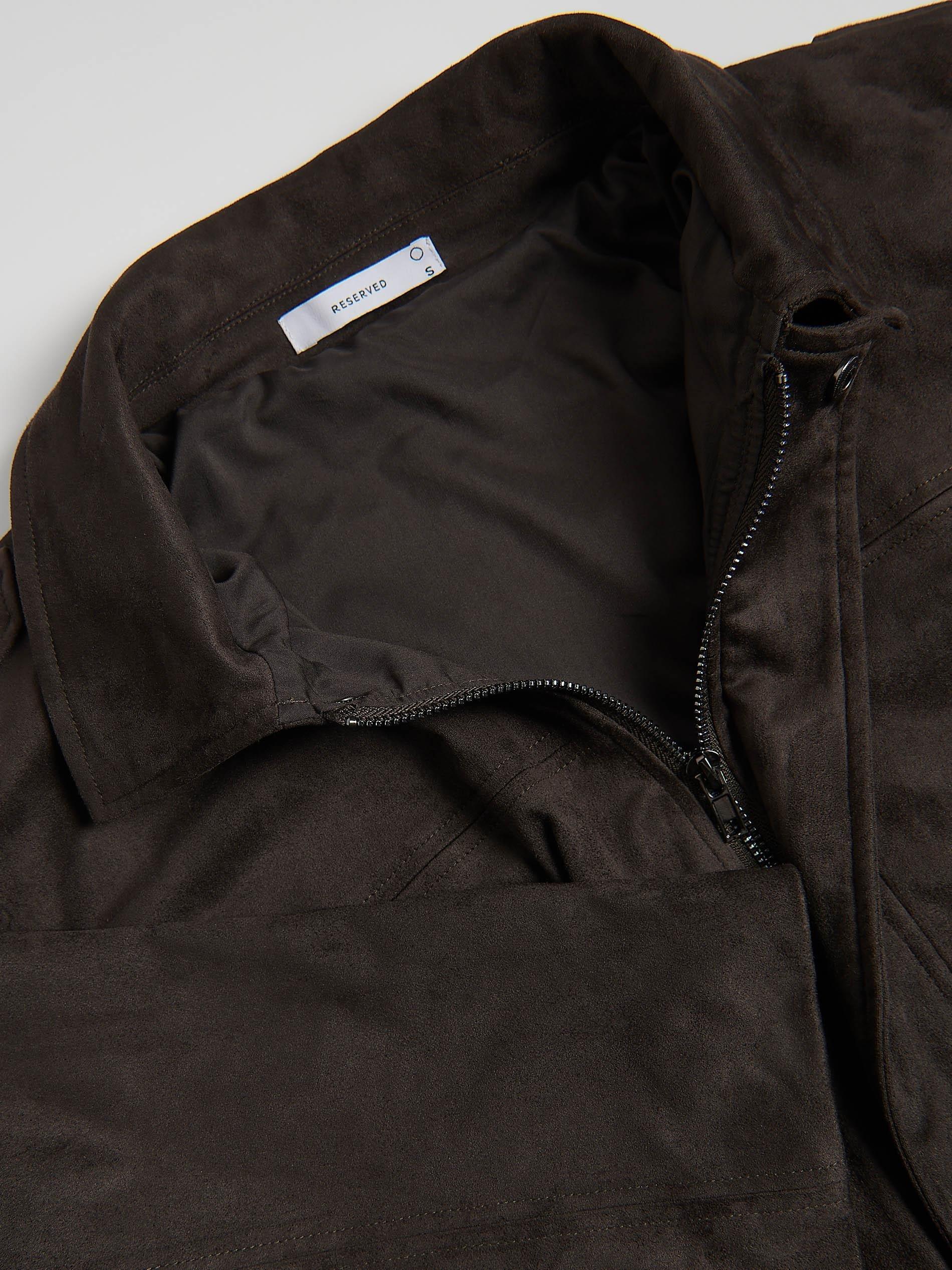 Brown Suede Effect Shirt, Brown, large image number 5