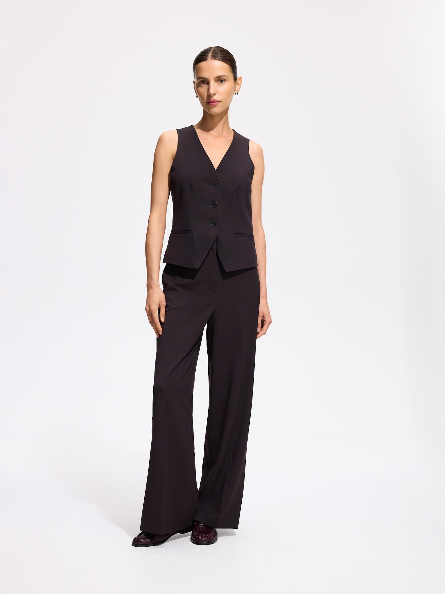 Brown Viscose Blend Vest, Brown, large image number 2