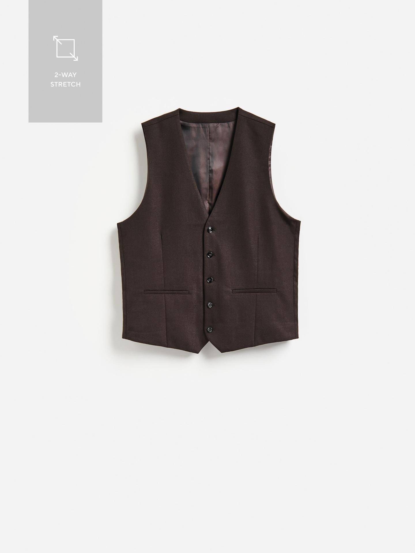 Brown Suit Vest, Brown, medium