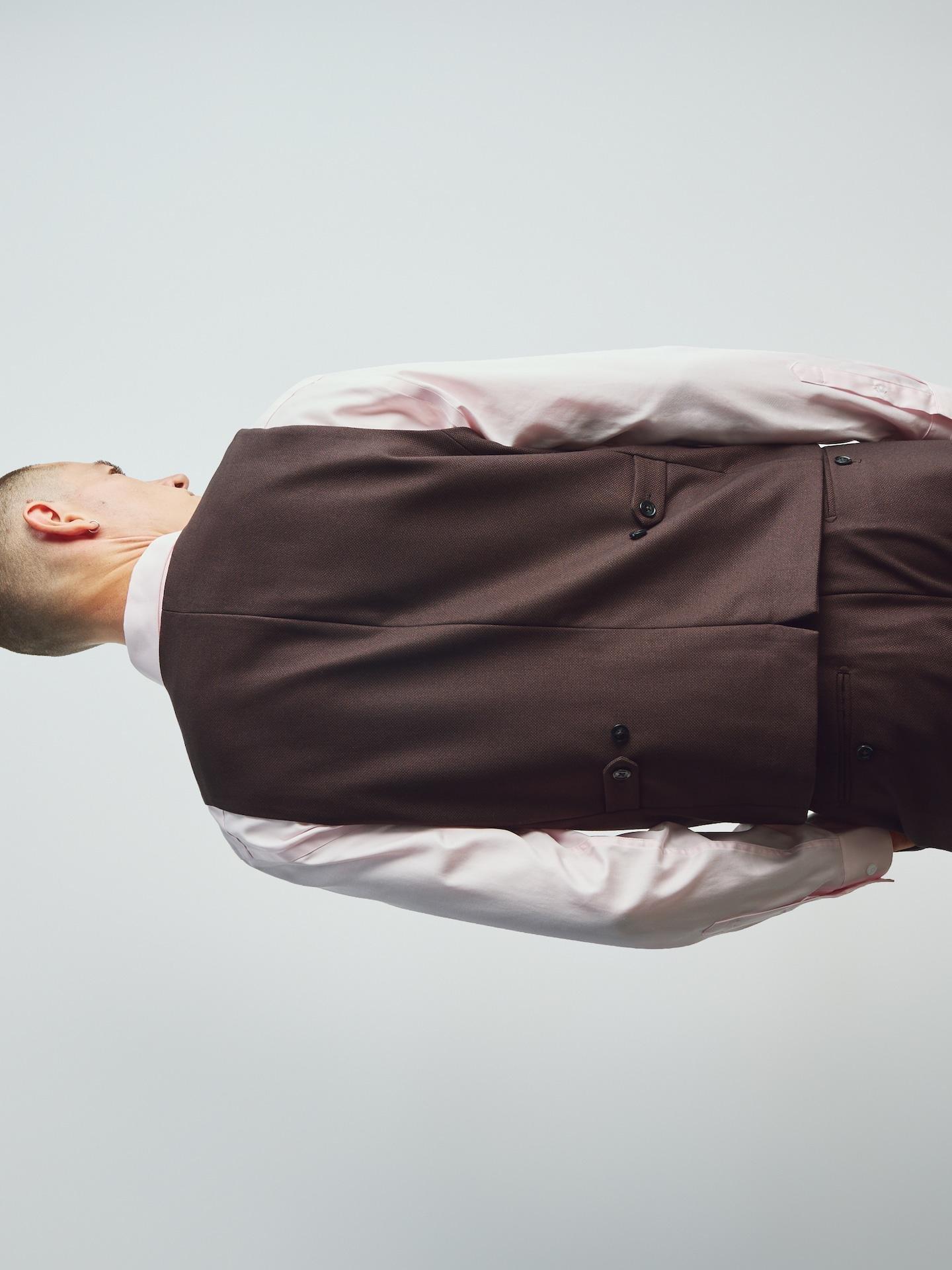 Brown Suit Vest, Brown, medium