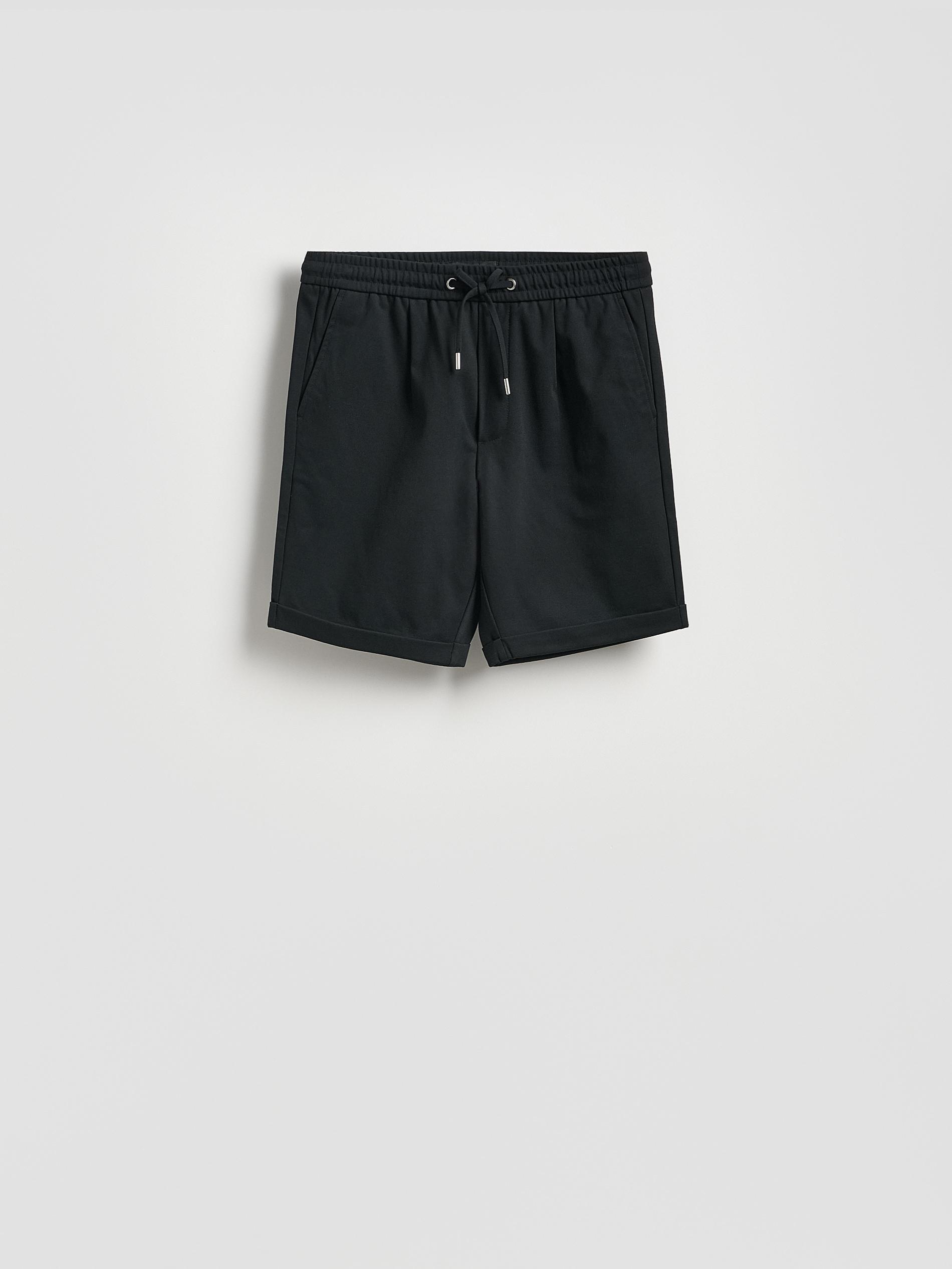 Black Regular Shorts, Black, medium