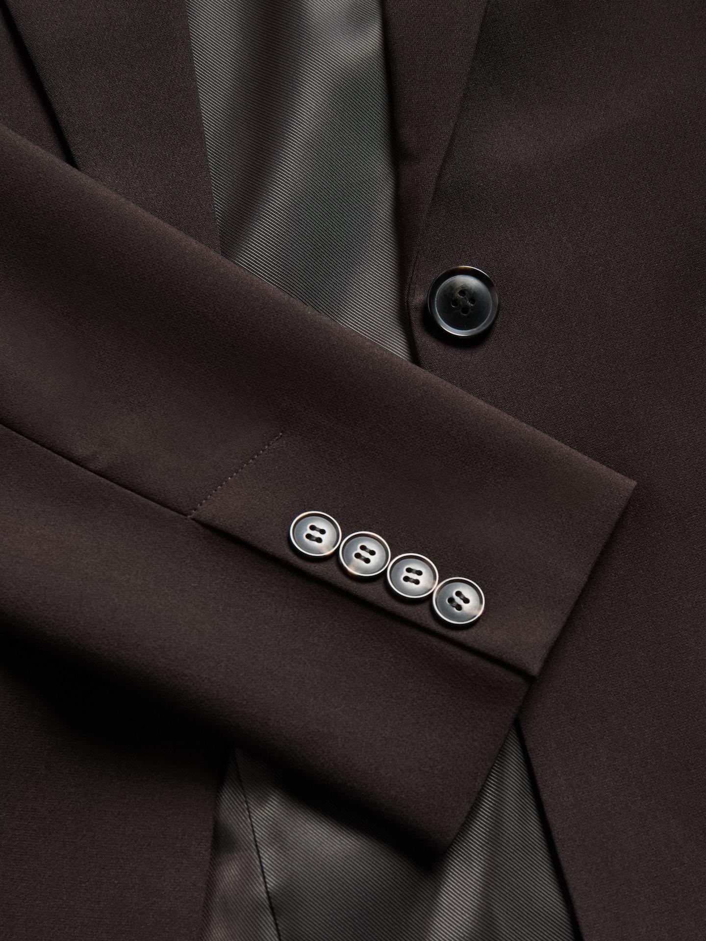 Brown Single-Breasted Blazer, Brown, medium