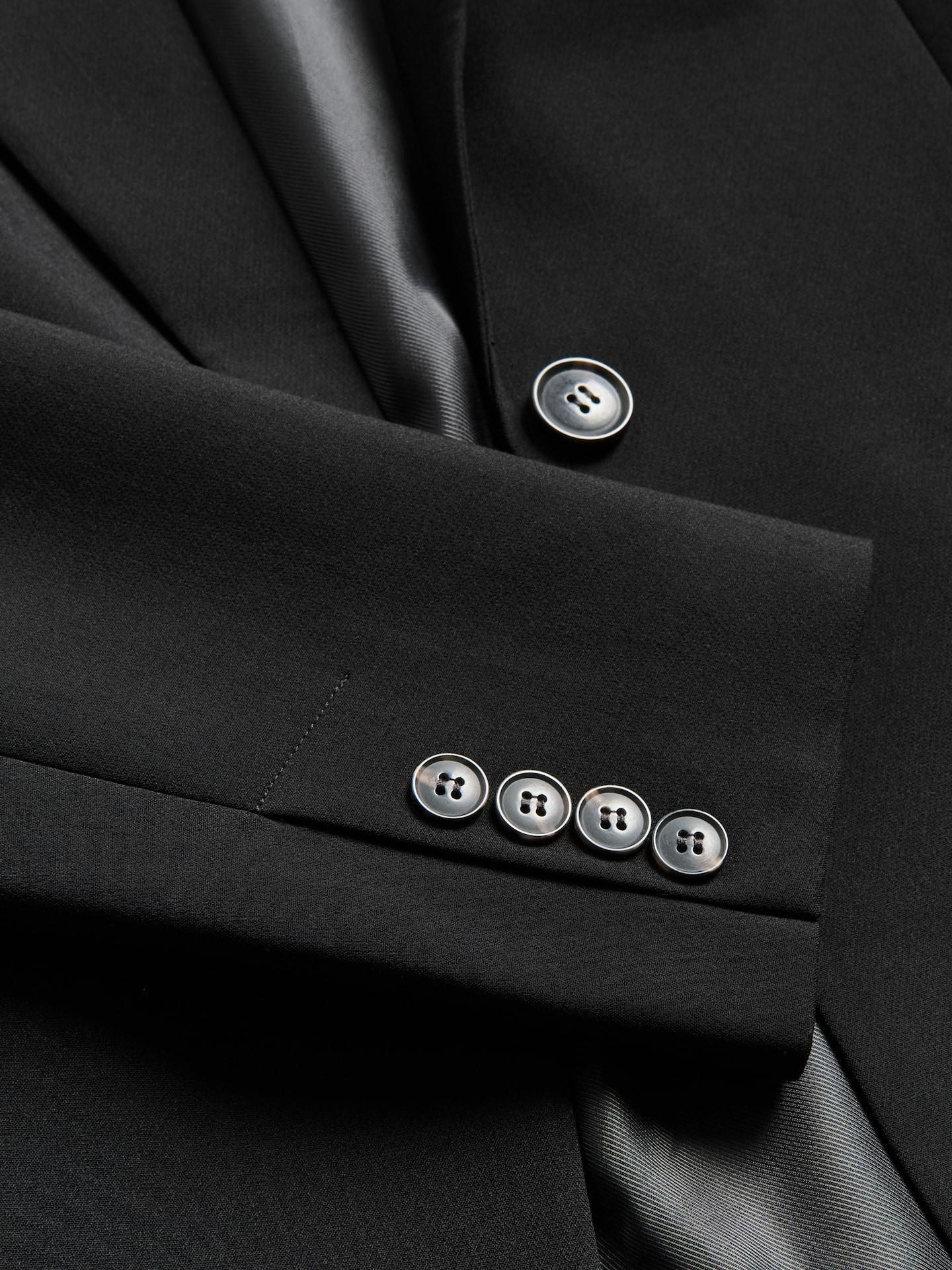 Black Single-Breasted Blazer, Black, medium