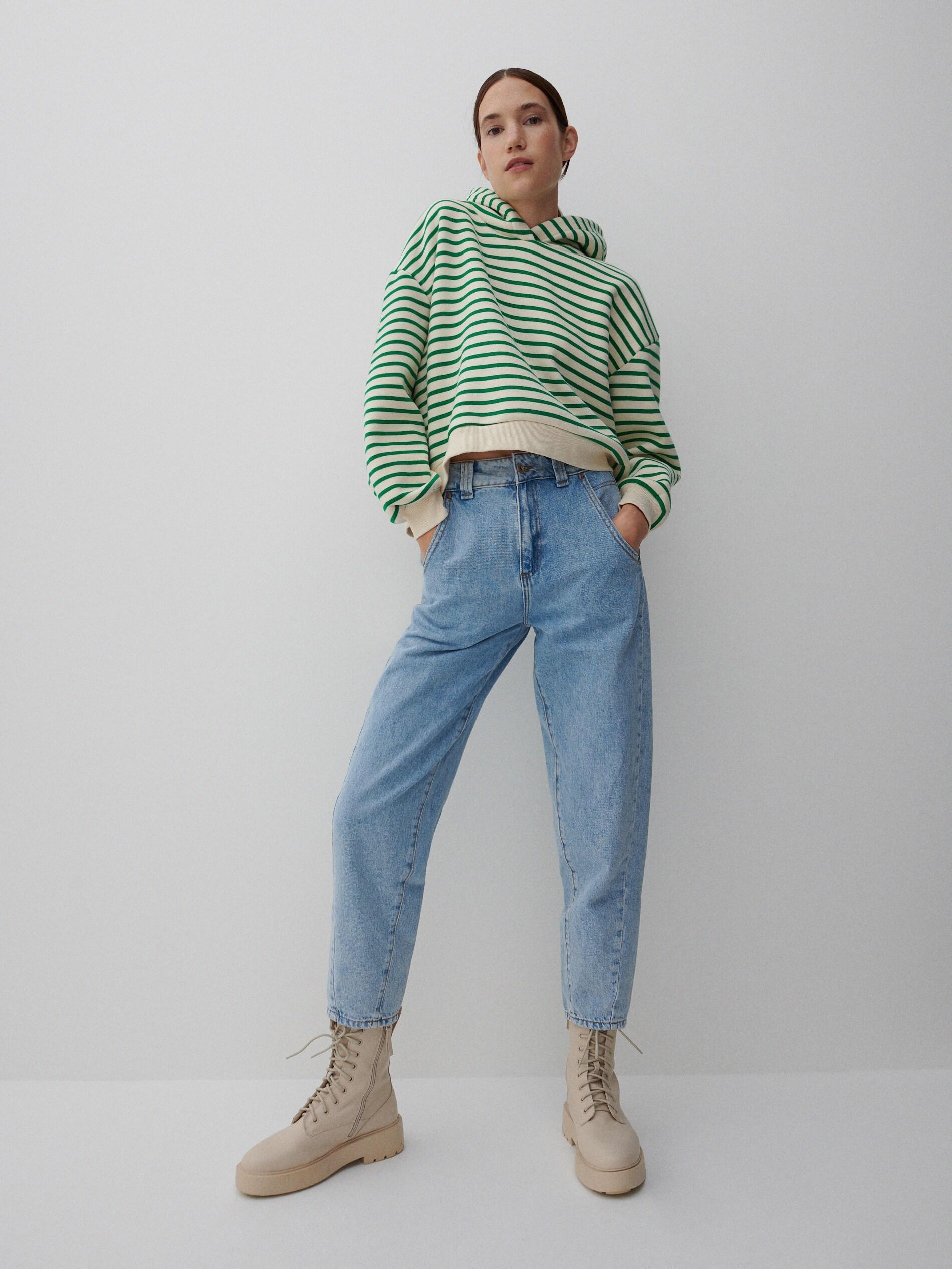 Green Striped Hoodie, Women, , large image number 1