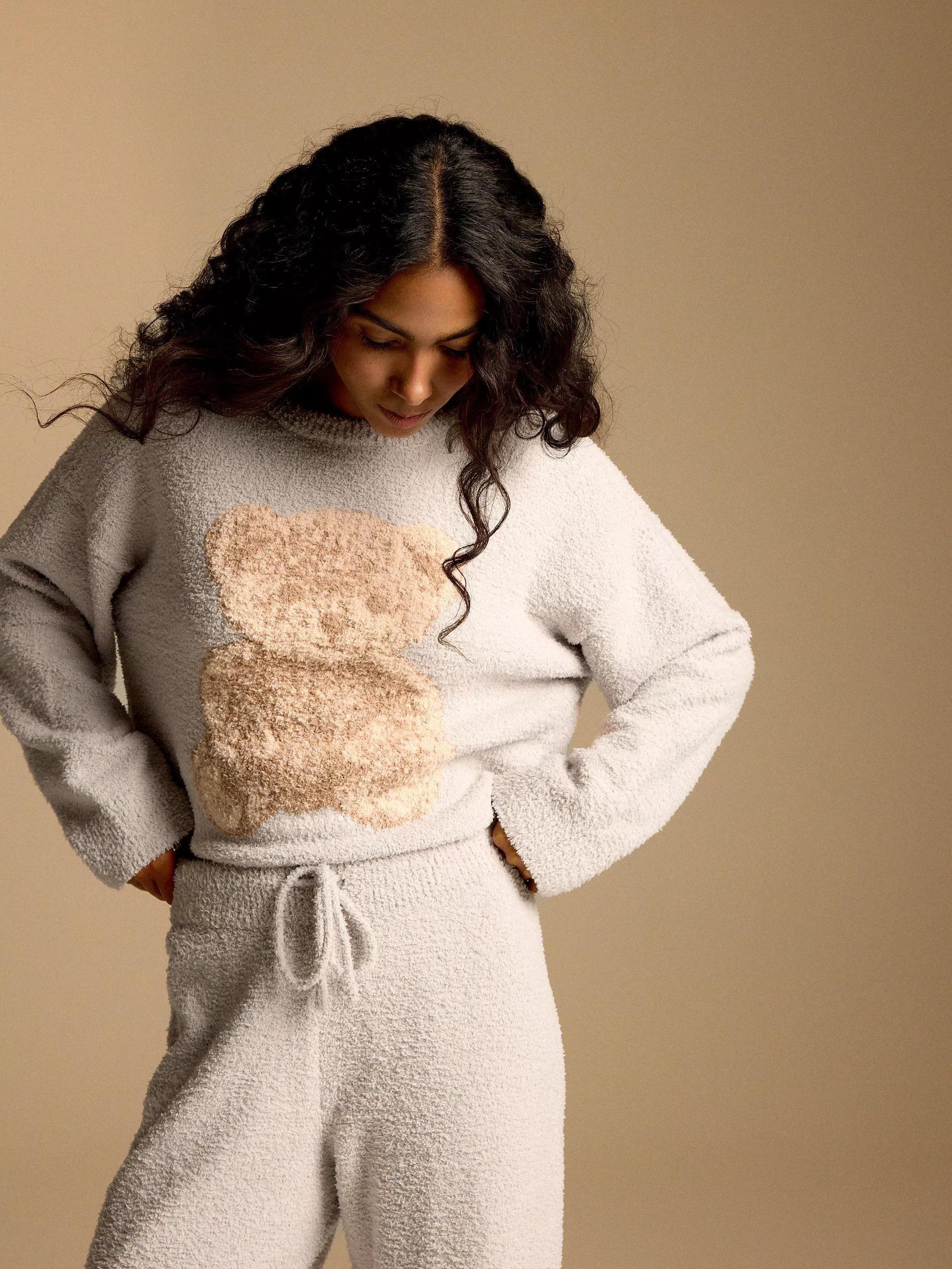 Grey Two Piece Pyjama Set, Light grey, large image number 1