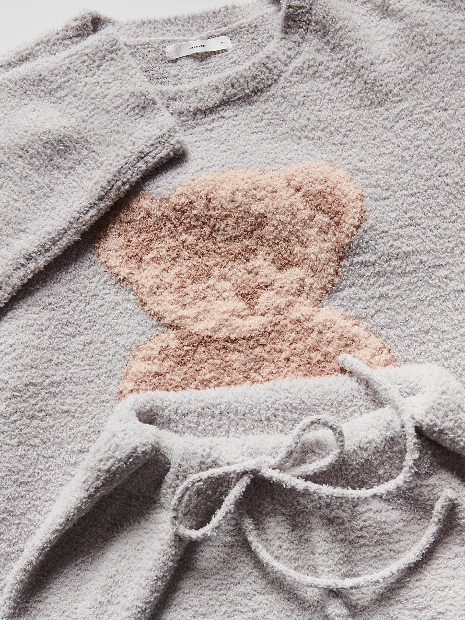 Grey Two Piece Pyjama Set, Light grey, large image number 4