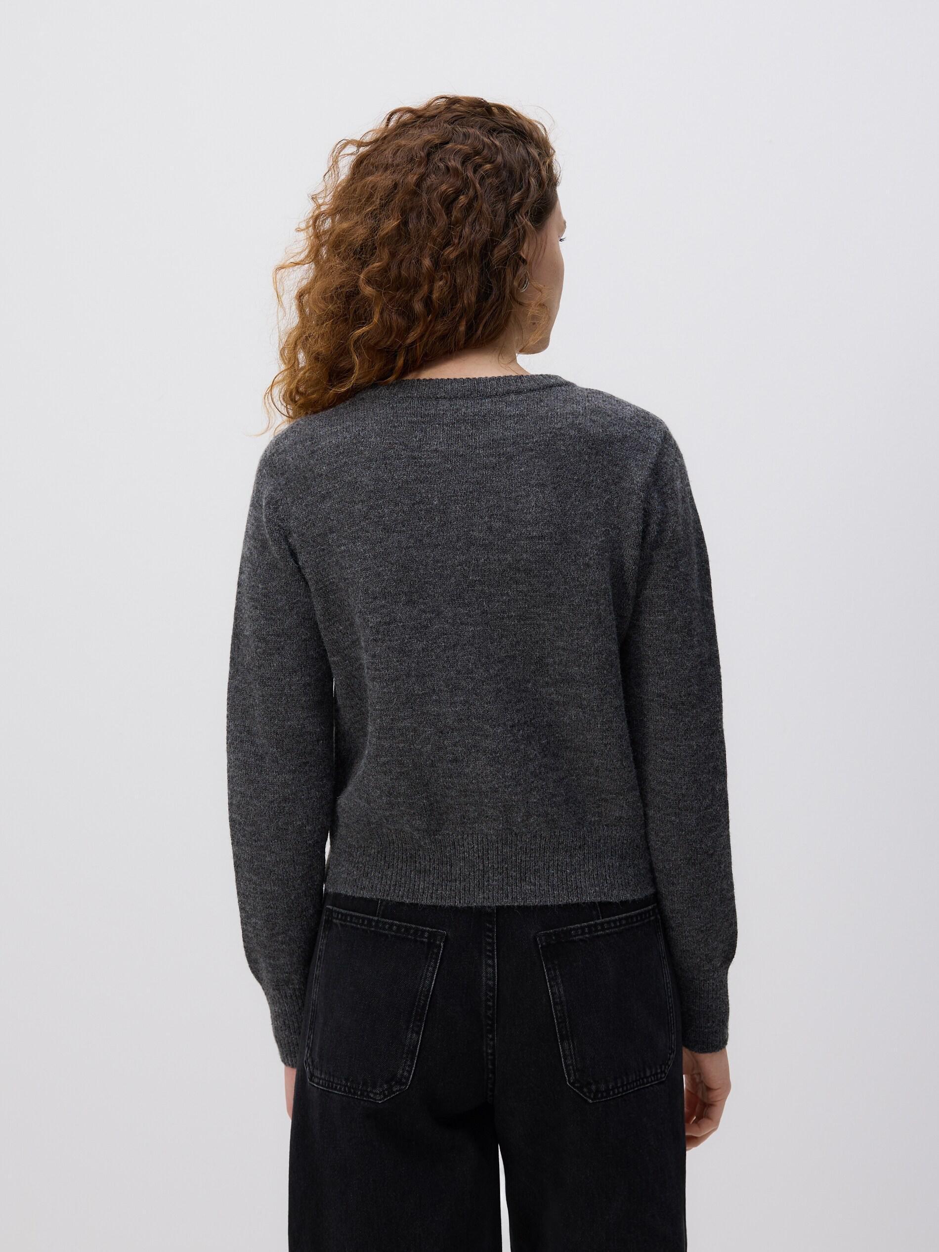 Grey Cardigan With Tie Detail, Grey, large image number 3